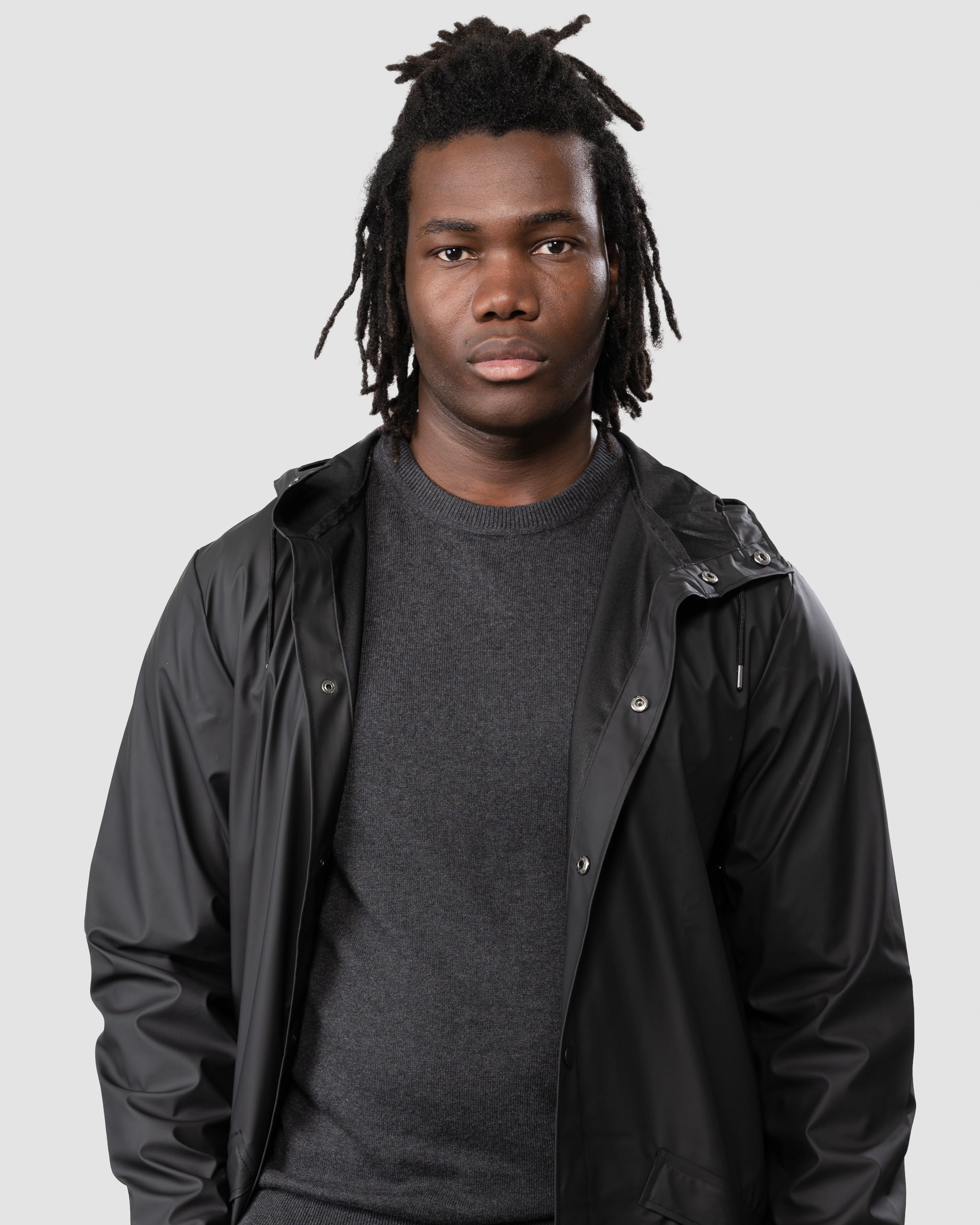 Rains Longer Unisex Jacket - 01 Black - Image 5