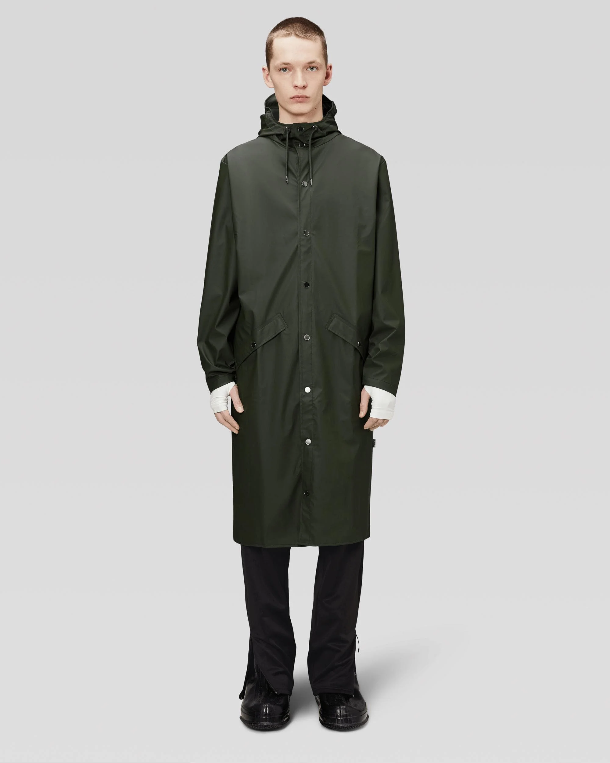 Rains Longer Unisex Jacket - 03 Green - Image 5