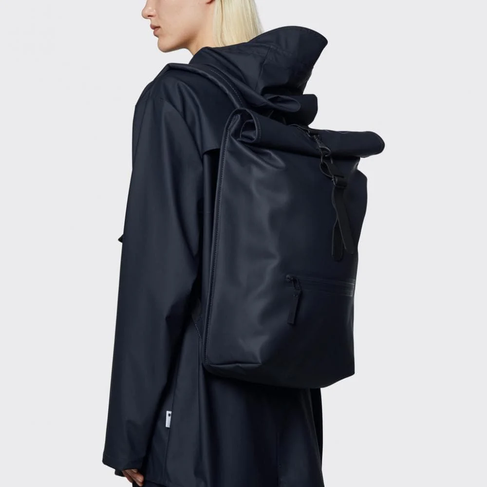 Rains Rolltop Rucksack - 47 Navy - Image 8