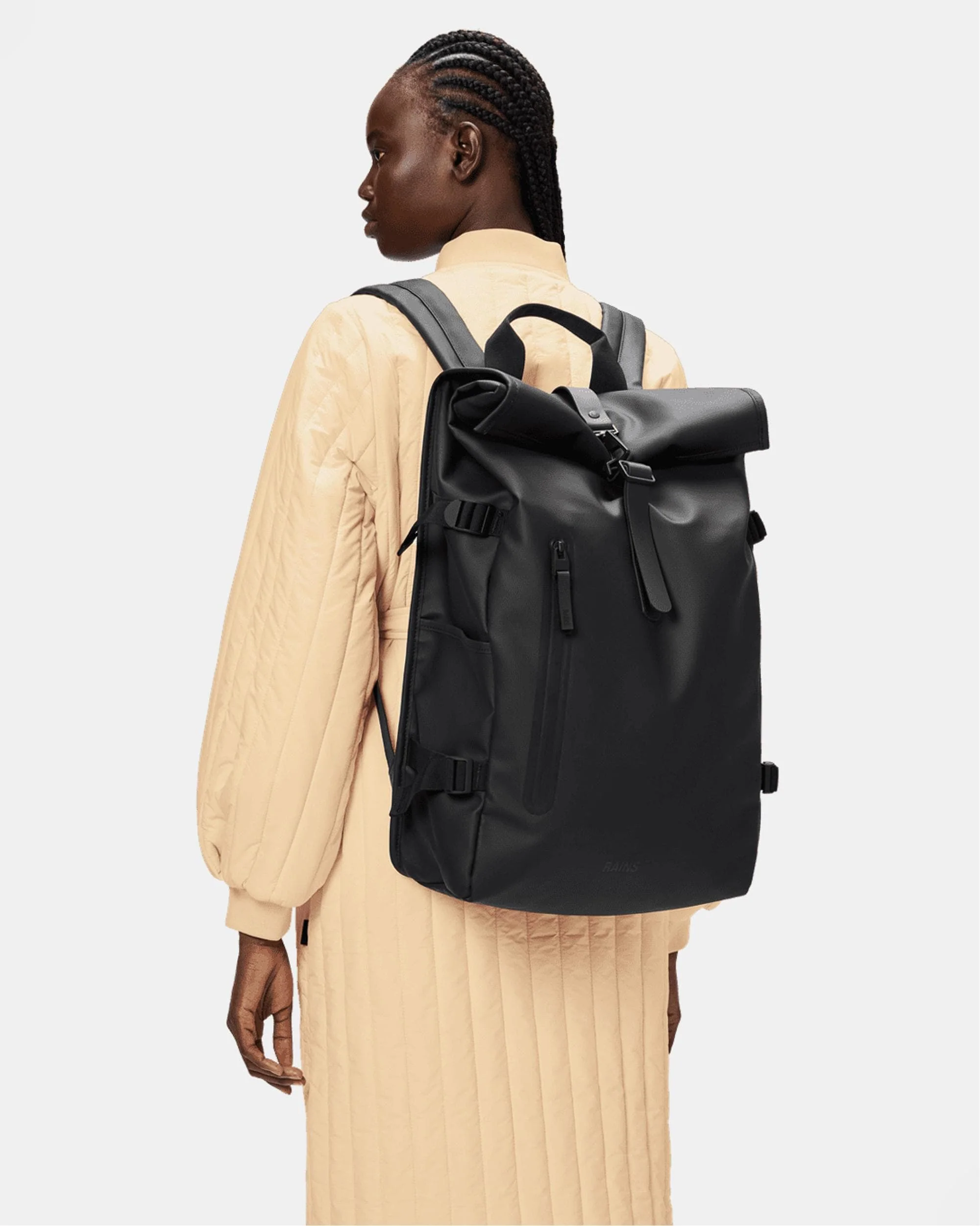 Rains Rolltop Rucksack Large - 01 Black - Image 4
