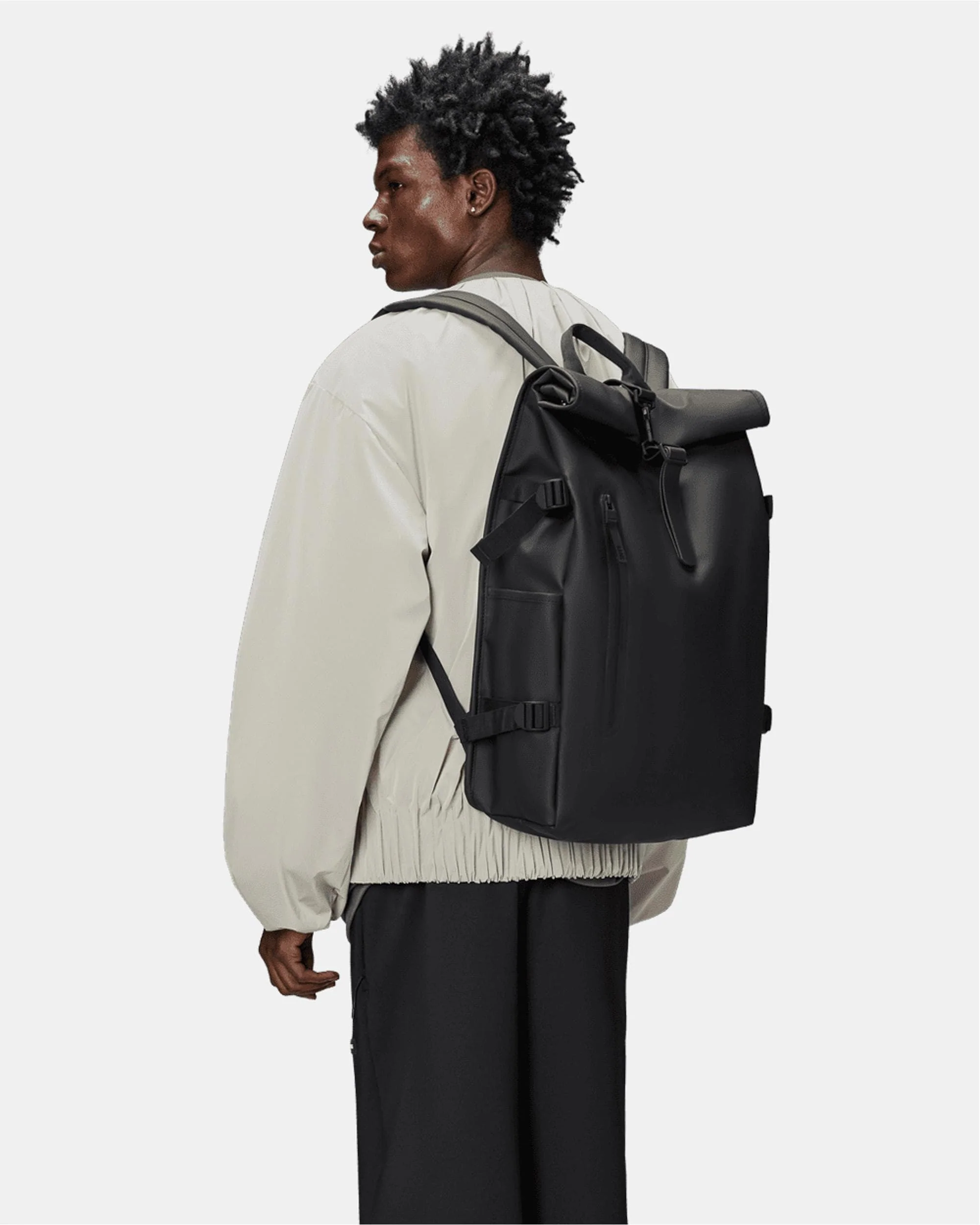 Rains Rolltop Rucksack Large - 01 Black - Image 5