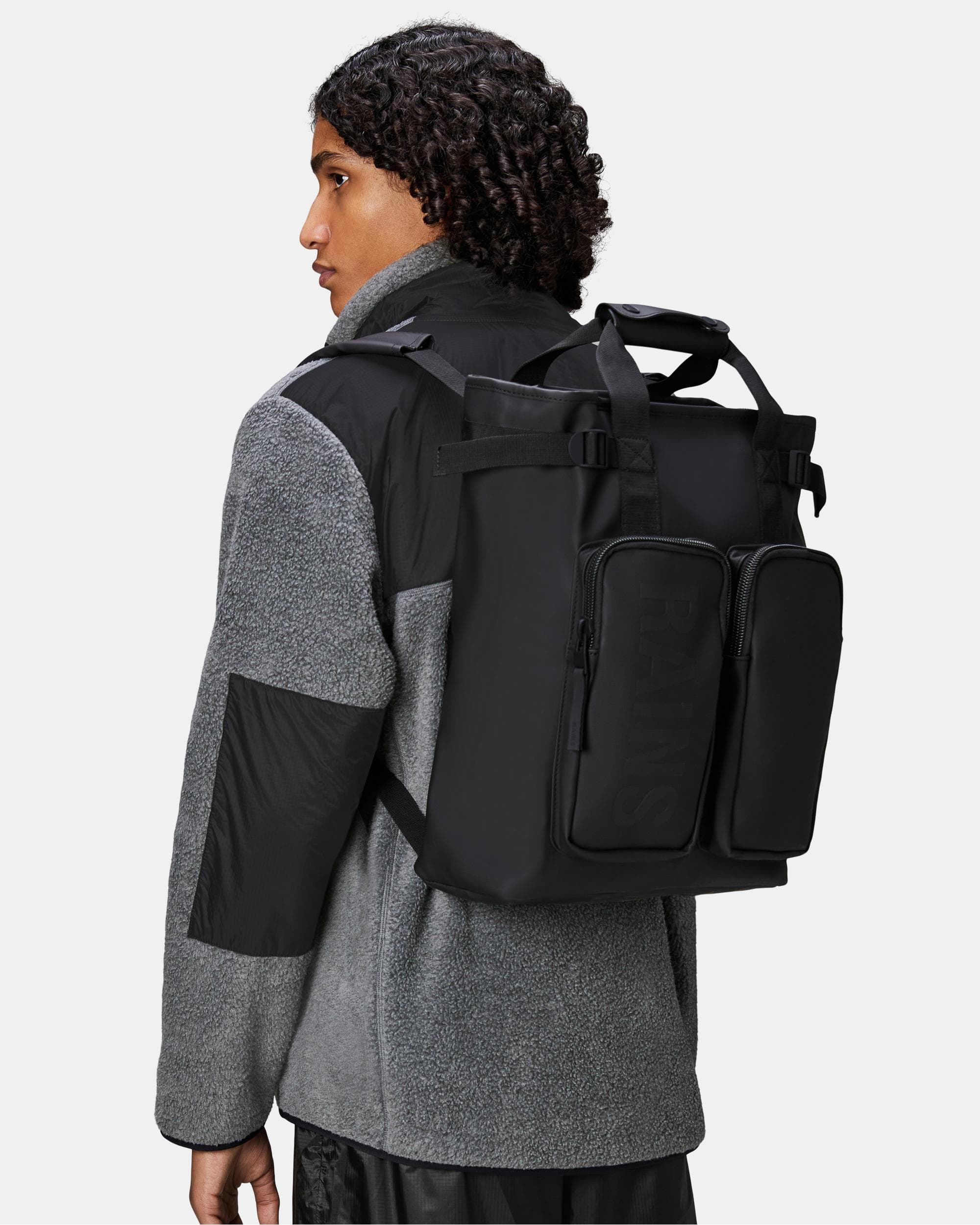 Rains Texel Tote Backpack - 01 Black - Image 3