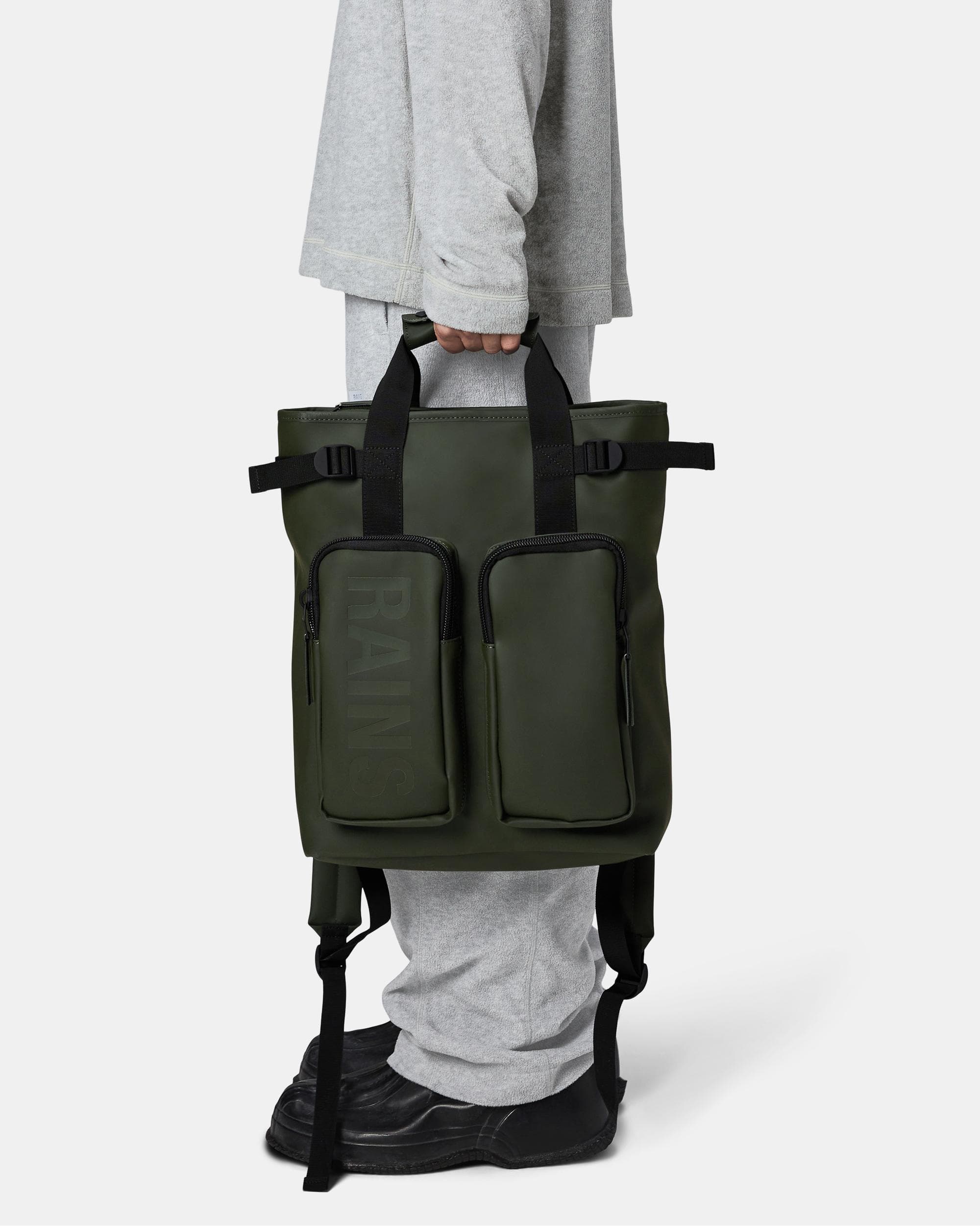 Rains Texel Tote Backpack - 03 Green - Image 3