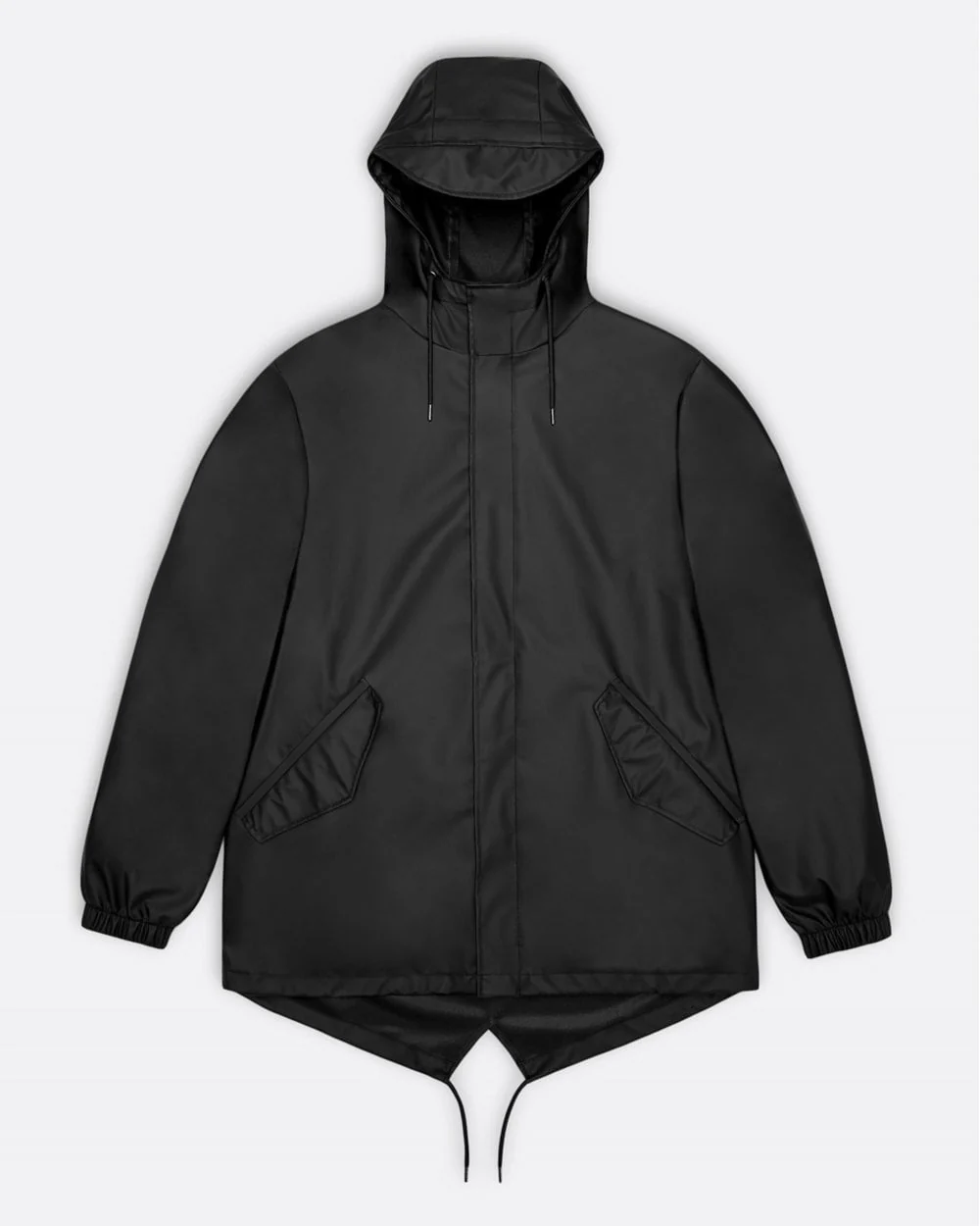 Rains Unisex Fishtail Jacket - 01 Black - Image 2