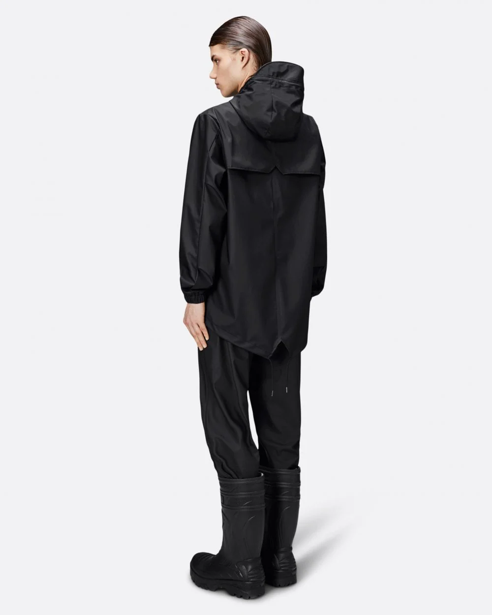 Rains Unisex Fishtail Jacket - 01 Black - Image 4