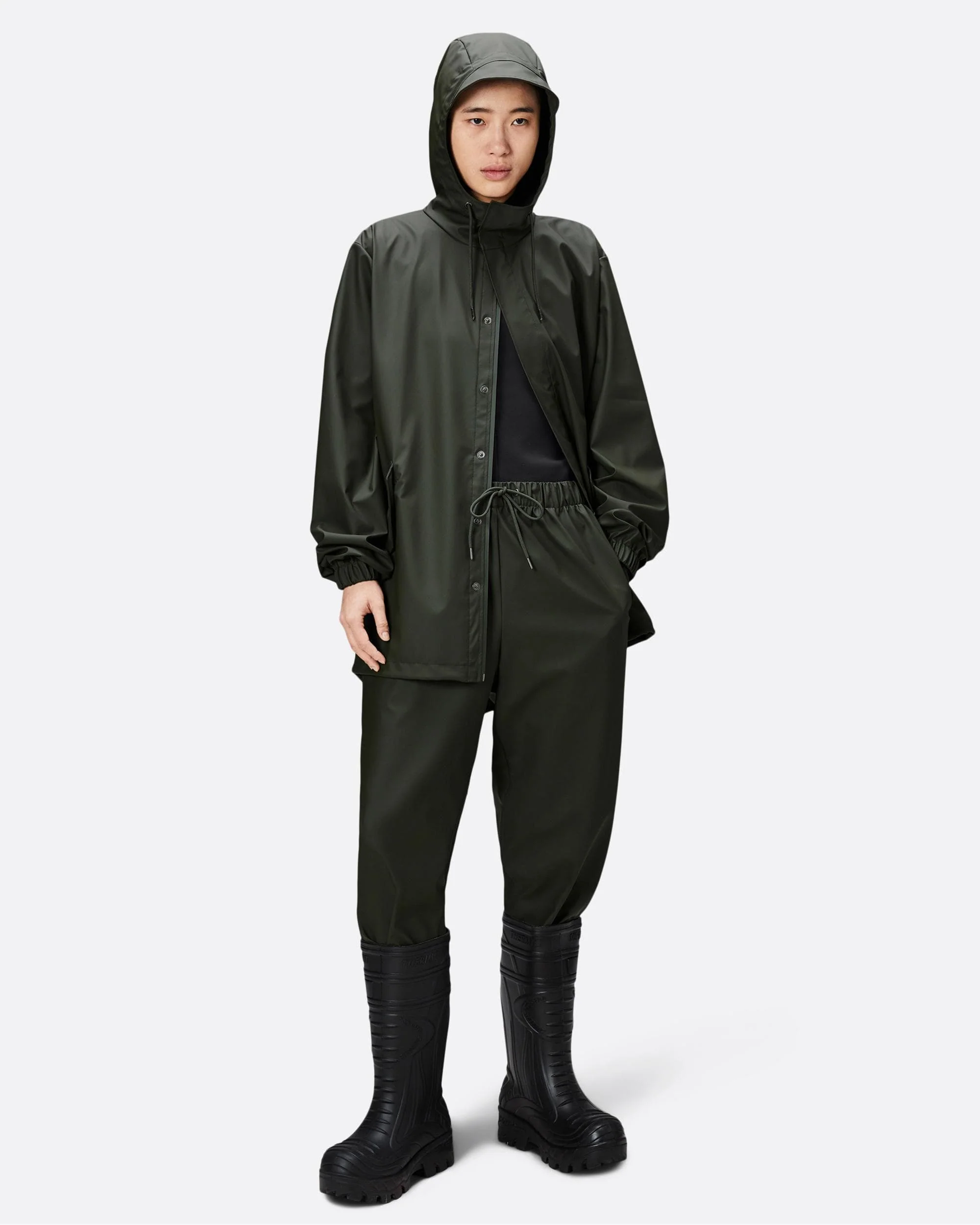 Rains Unisex Fishtail Jacket - 03 Green - Image 3