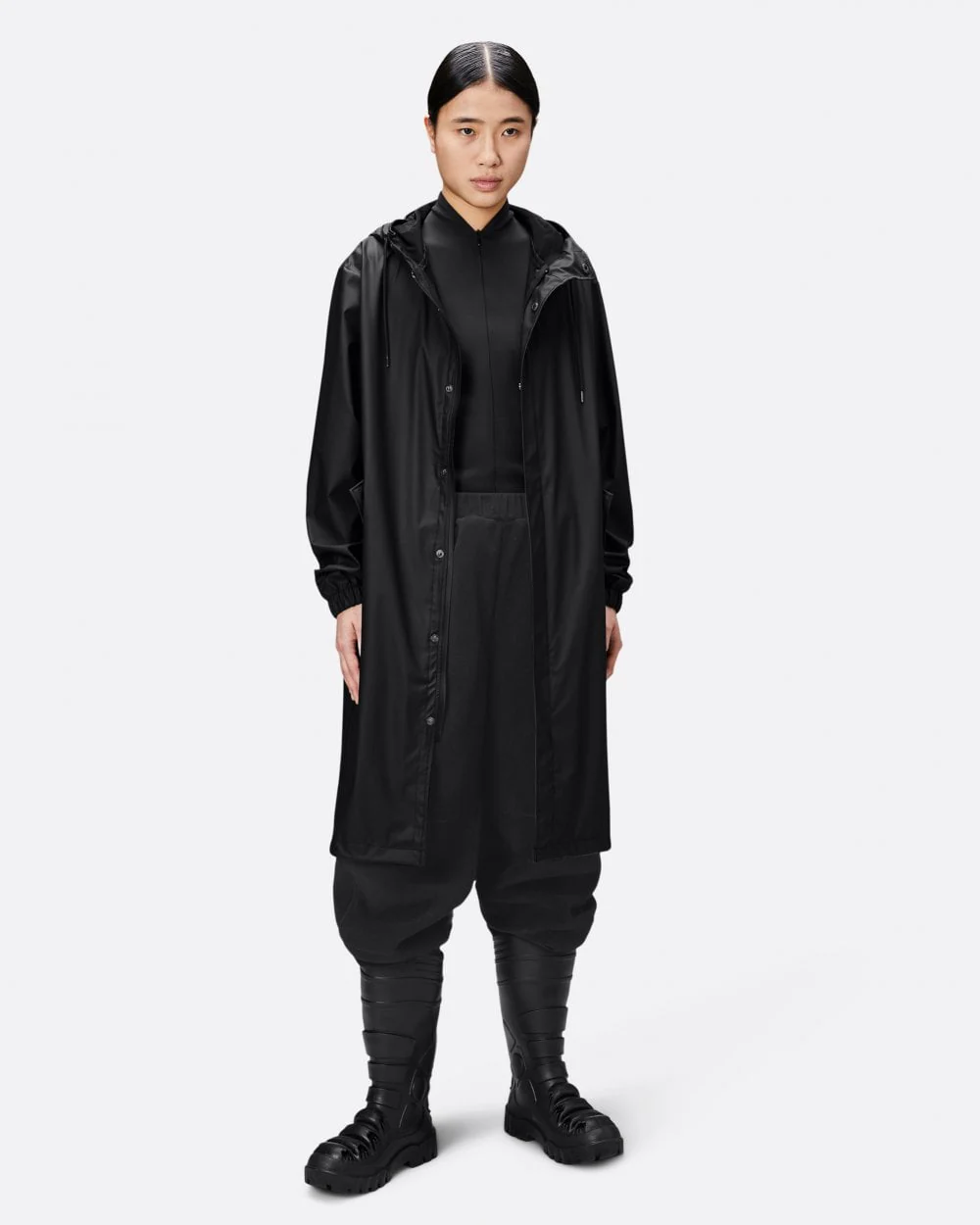 Rains Unisex Fishtail Parka - 01 Black - Image 3