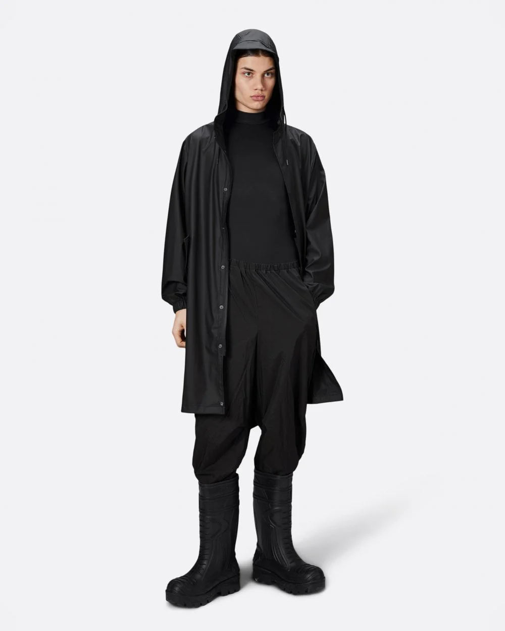 Rains Unisex Fishtail Parka - 01 Black - Image 5