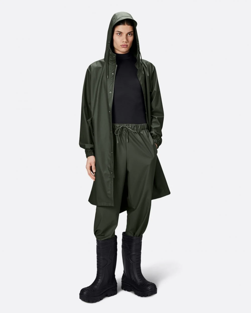 Rains Unisex Fishtail Parka - 03 Green - Image 3