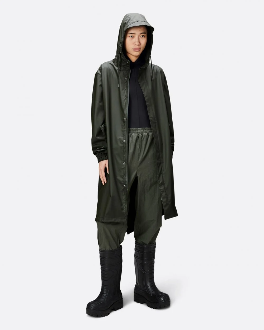 Rains Unisex Fishtail Parka - 03 Green - Image 5
