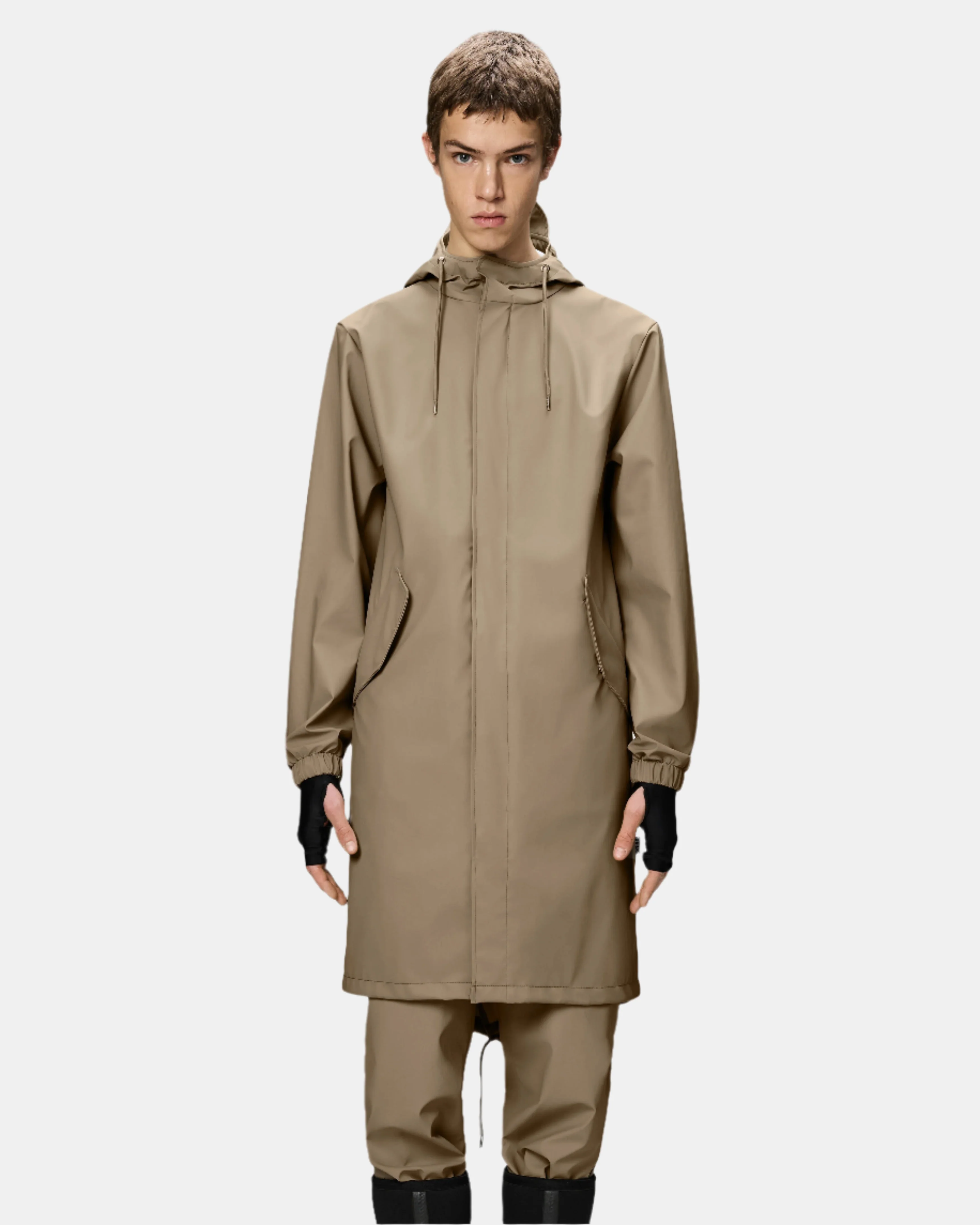 Rains Unisex Fishtail Parka - 133 Beige - Image 4