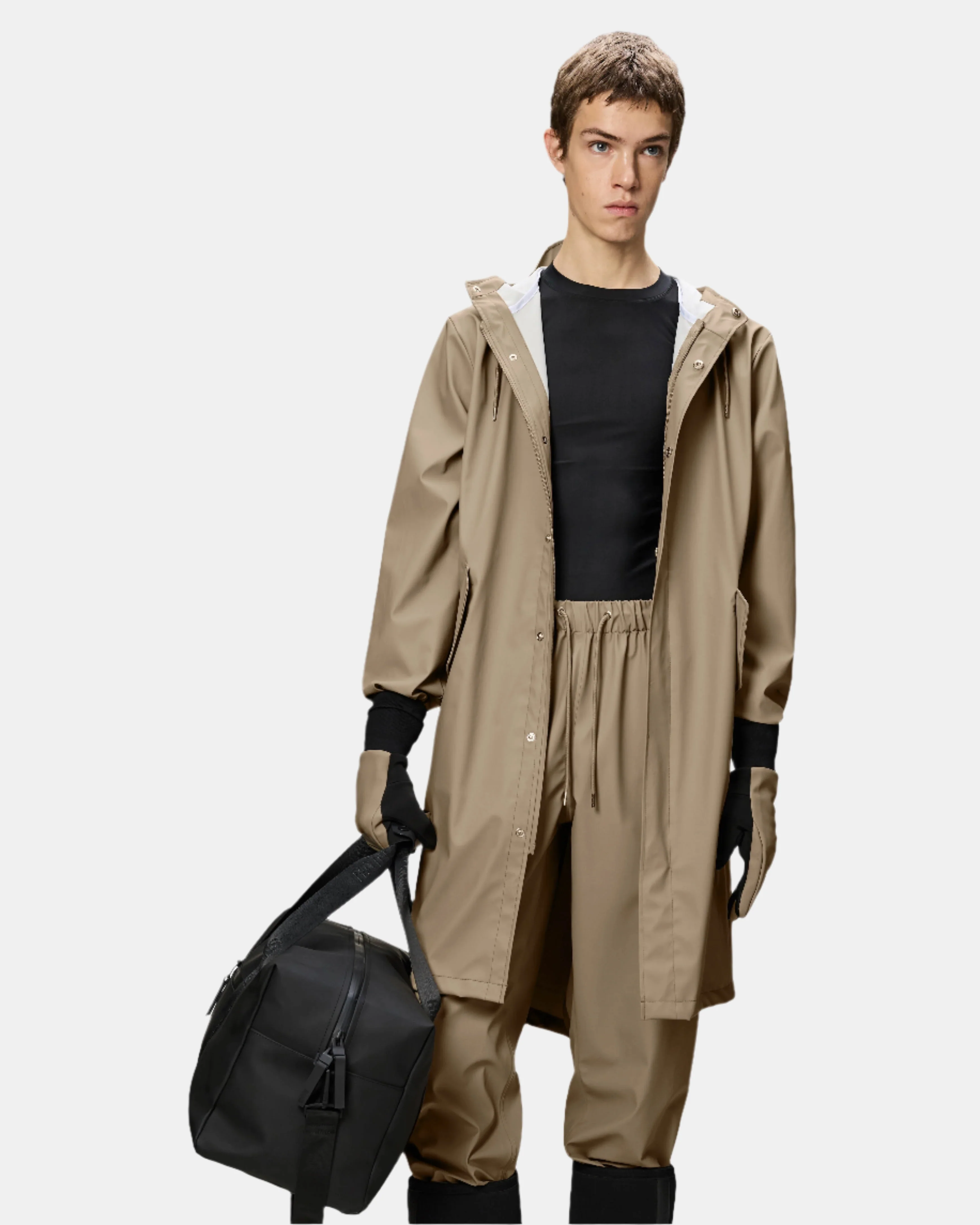 Rains Unisex Fishtail Parka - 133 Beige - Image 5