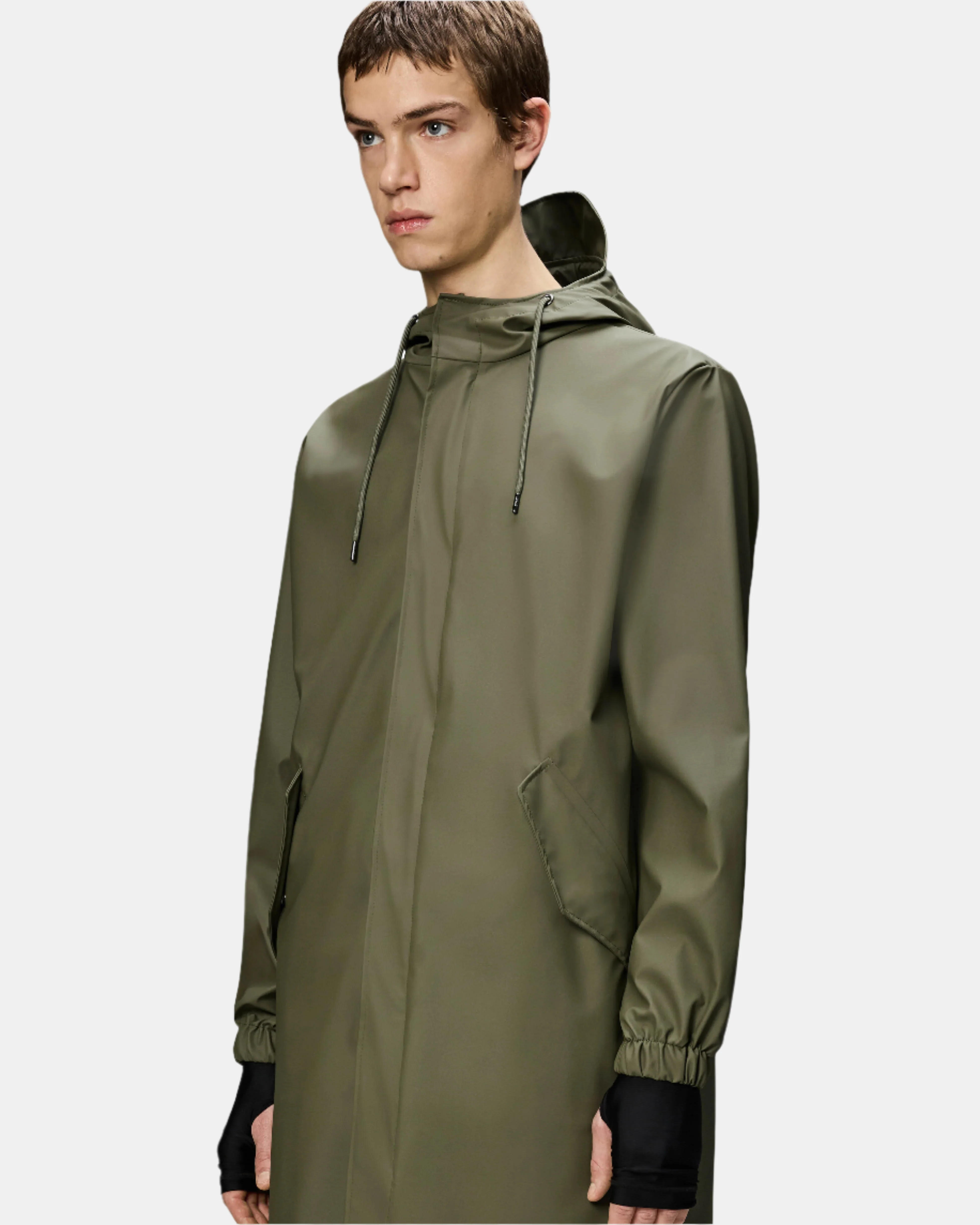 Rains Unisex Fishtail Parka - 134 Marsh - Image 3