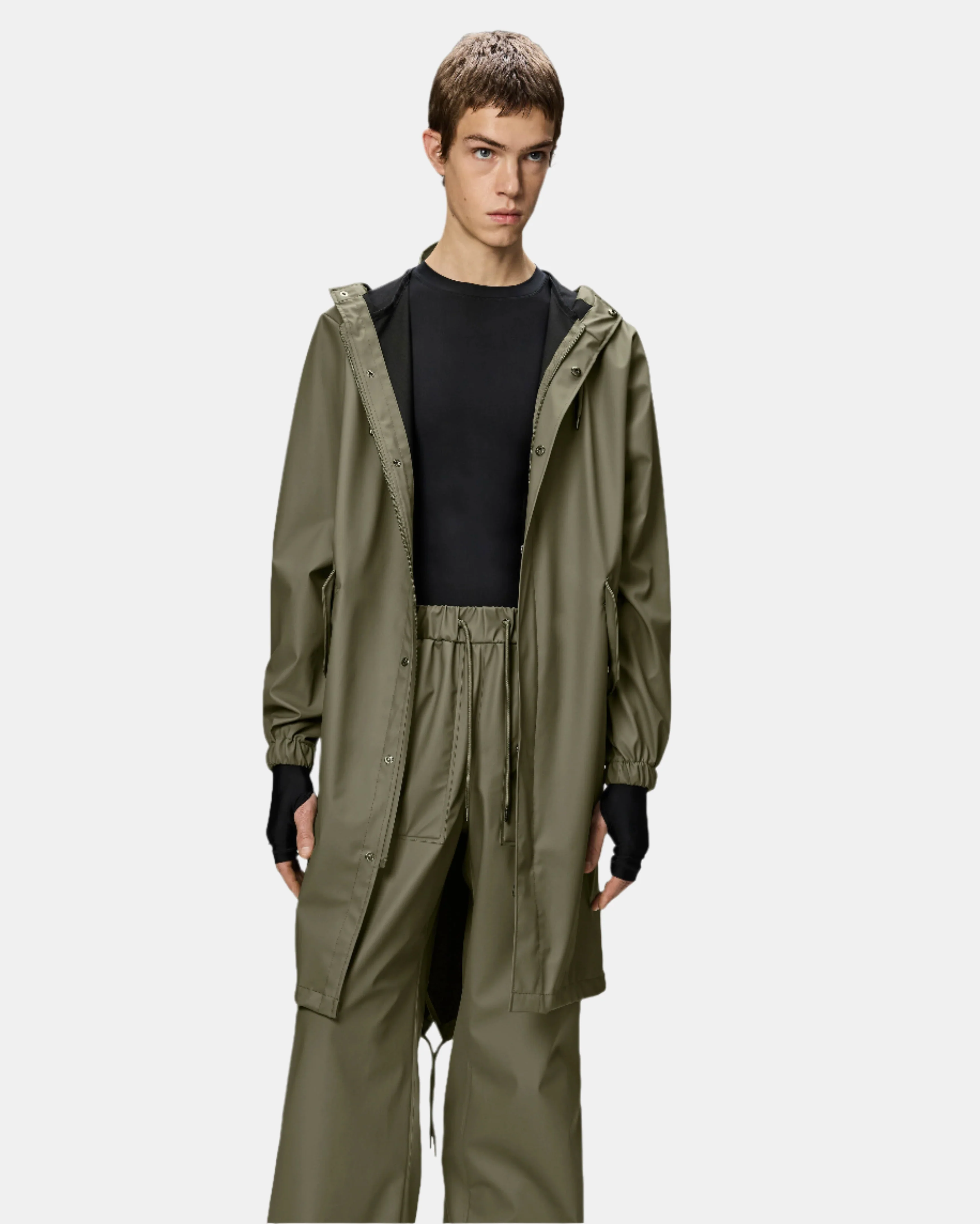 Rains Unisex Fishtail Parka - 134 Marsh - Image 5