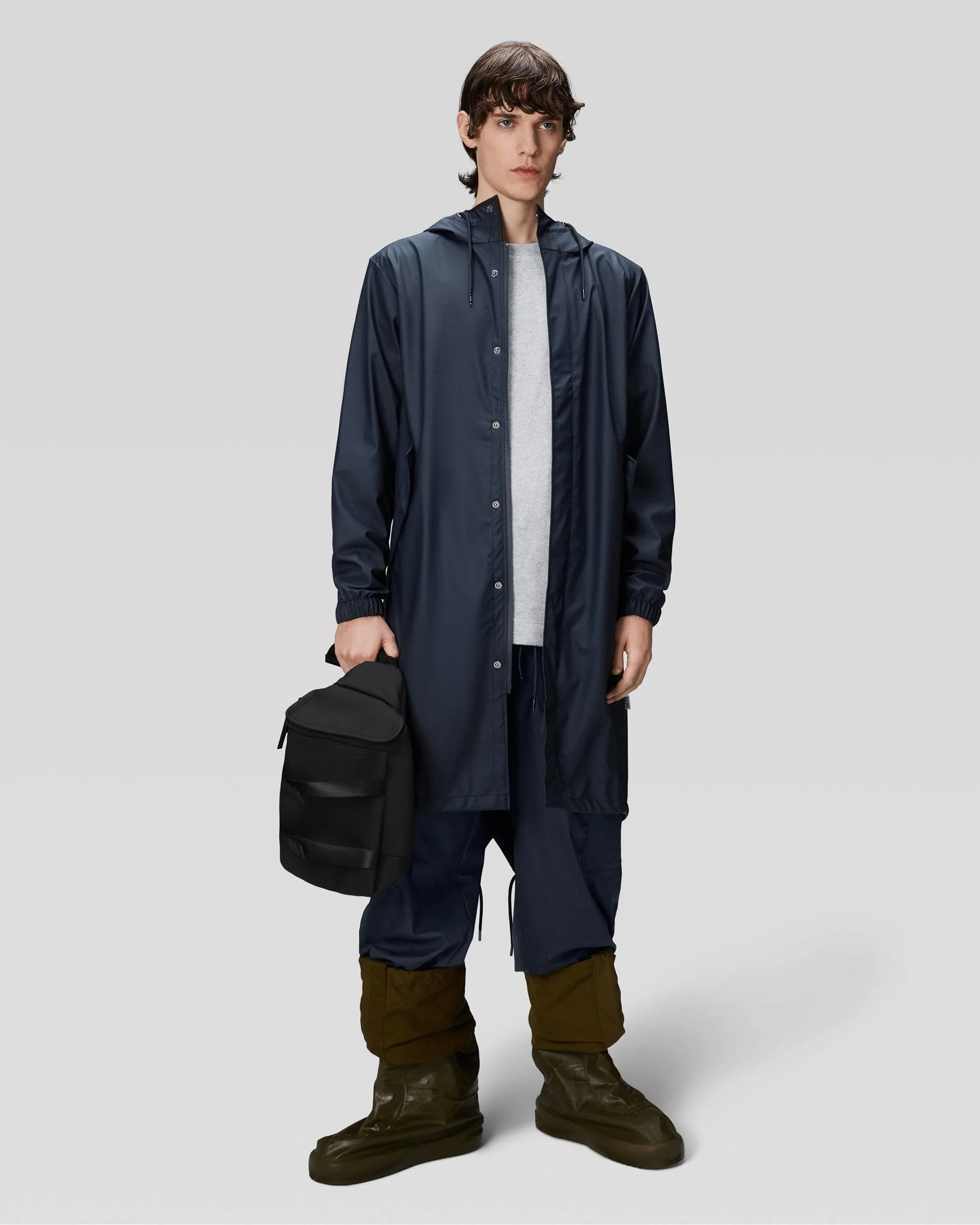 Rains Unisex Fishtail Parka - 47 Navy - Image 3