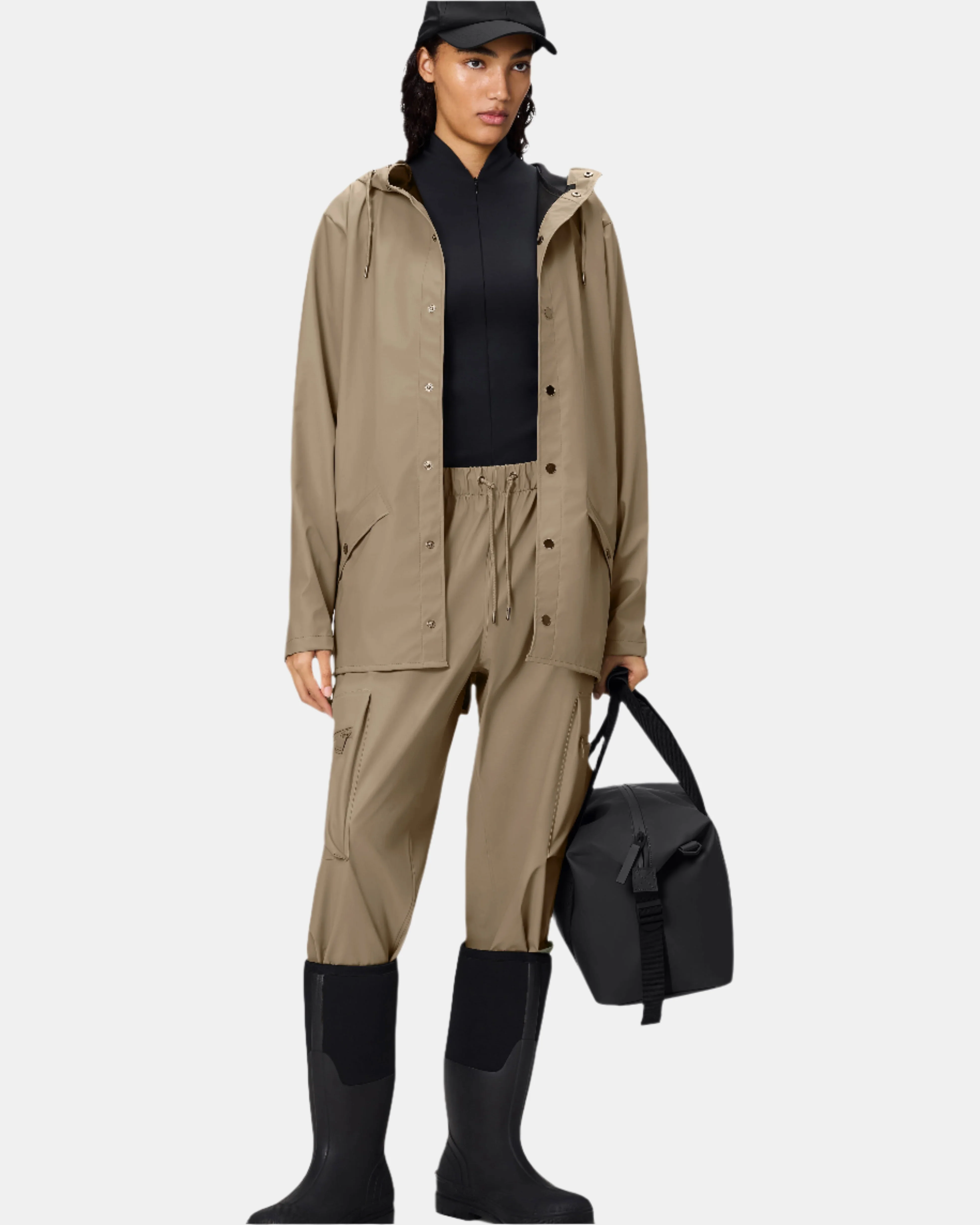 Rains Unisex Jacket - 133 Beige - Image 8