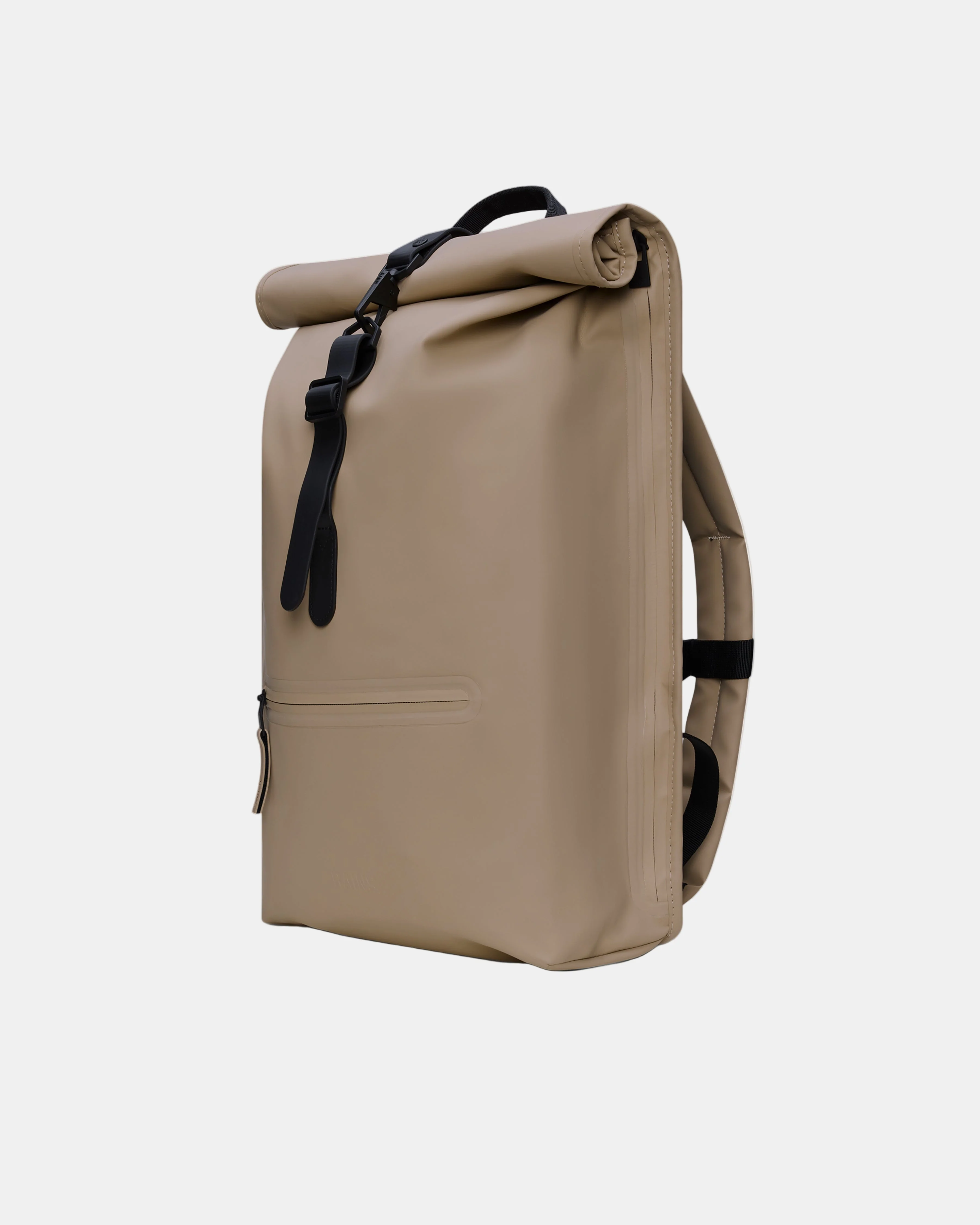 Rains Unisex Rolltop Rucksack - Beige 133 - Image 3