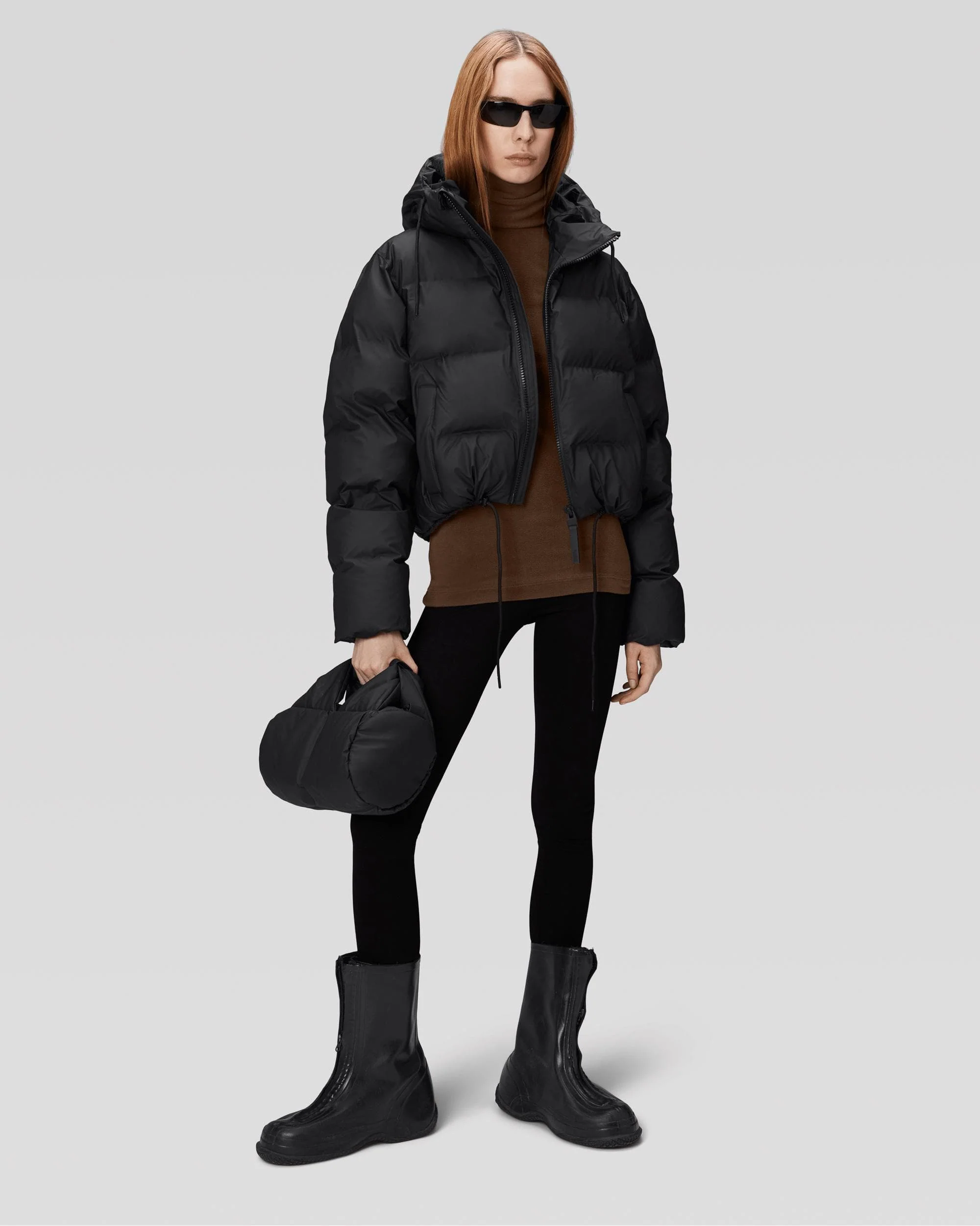Rains W Alta Unisex Puffer Jacket - 01 Black - Image 2