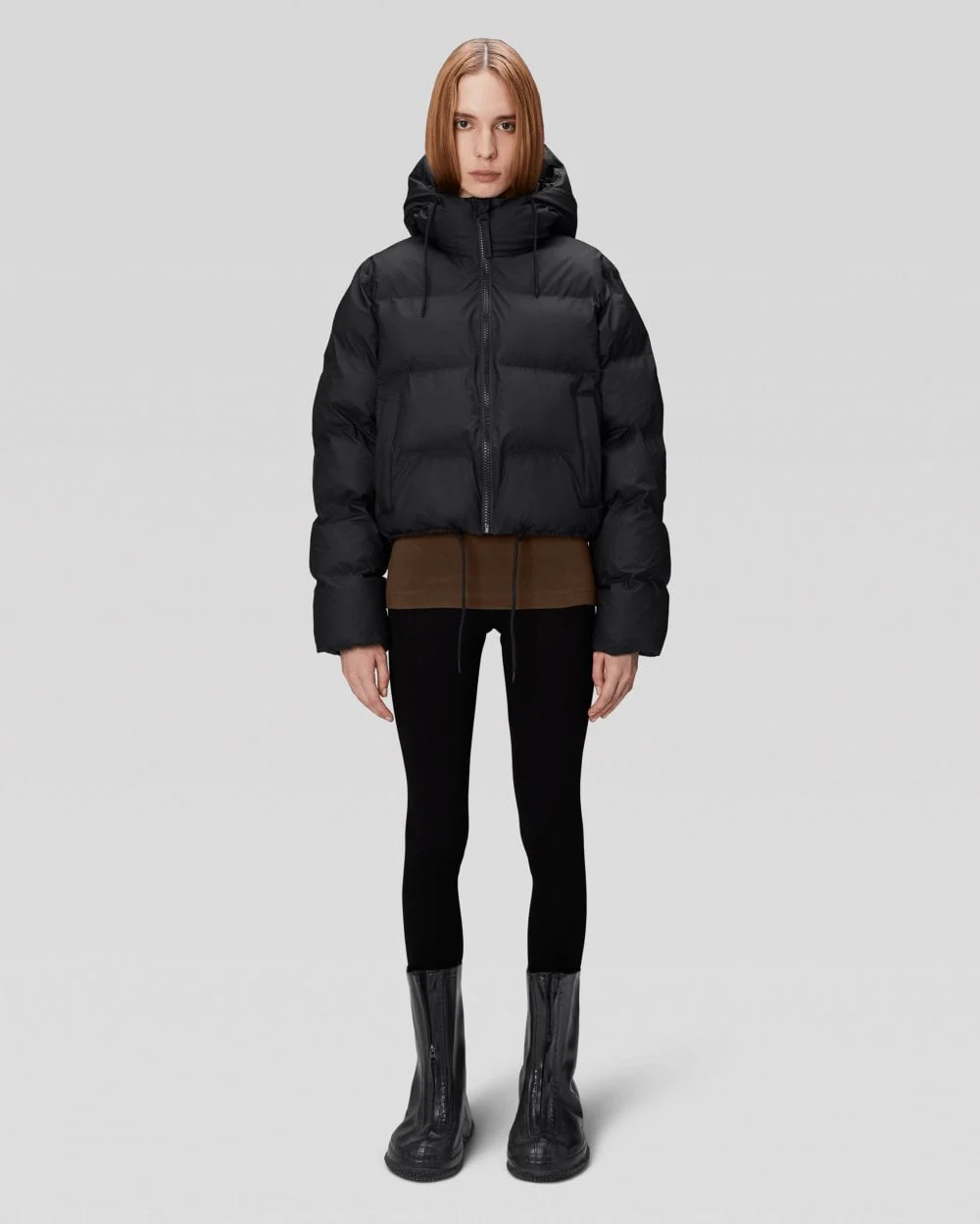 Rains W Alta Unisex Puffer Jacket - 01 Black - Image 4
