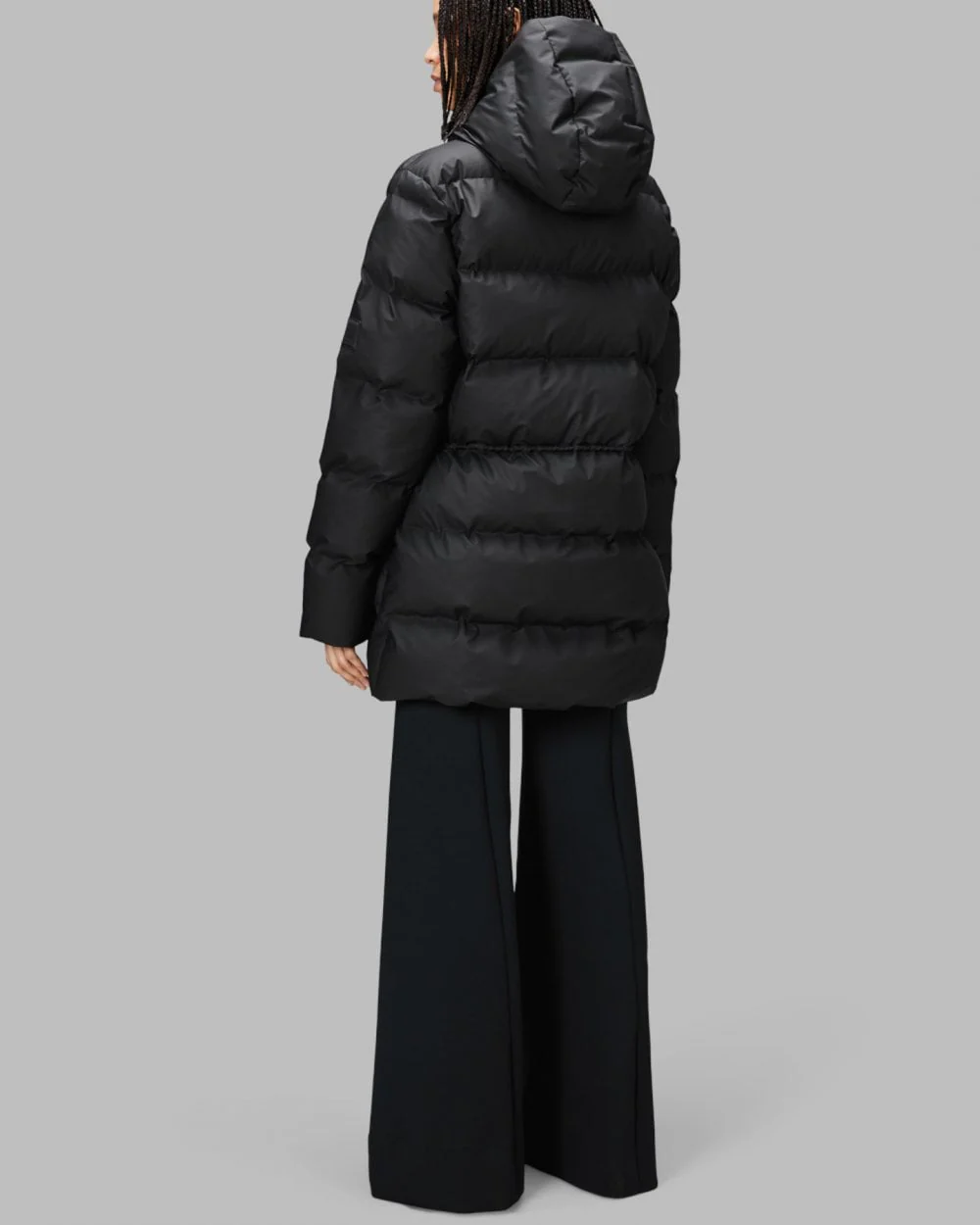 Rains W Alta Unisex Puffer Parka - 01 Black - Image 2