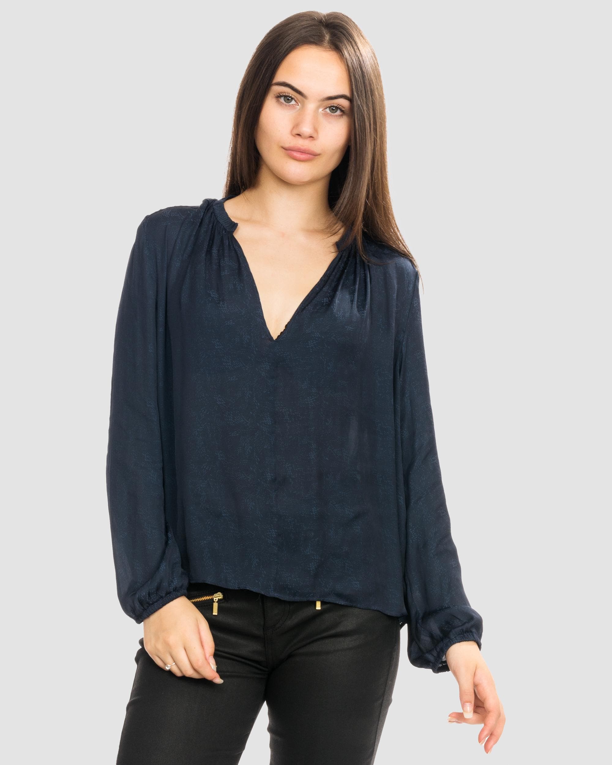 Samsoe & Samsoe Elva ls Womens Blouse 10793 - Dark Sapphire - Image 3