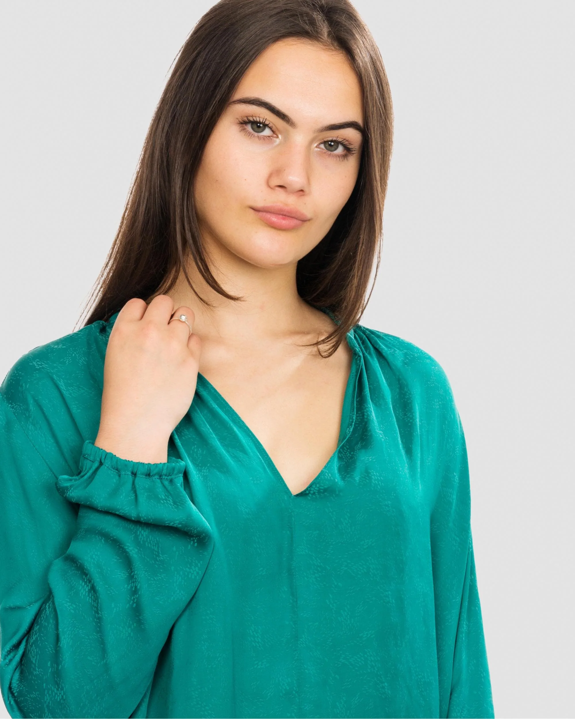 Samsoe & Samsoe Elva ls Womens Blouse 10793 - Quetzal Green - Image 2