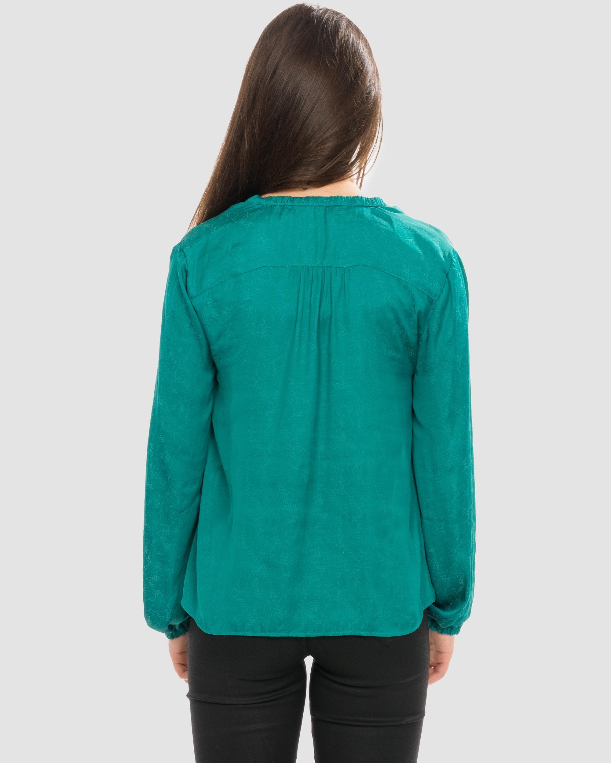 Samsoe & Samsoe Elva ls Womens Blouse 10793 - Quetzal Green - Image 4