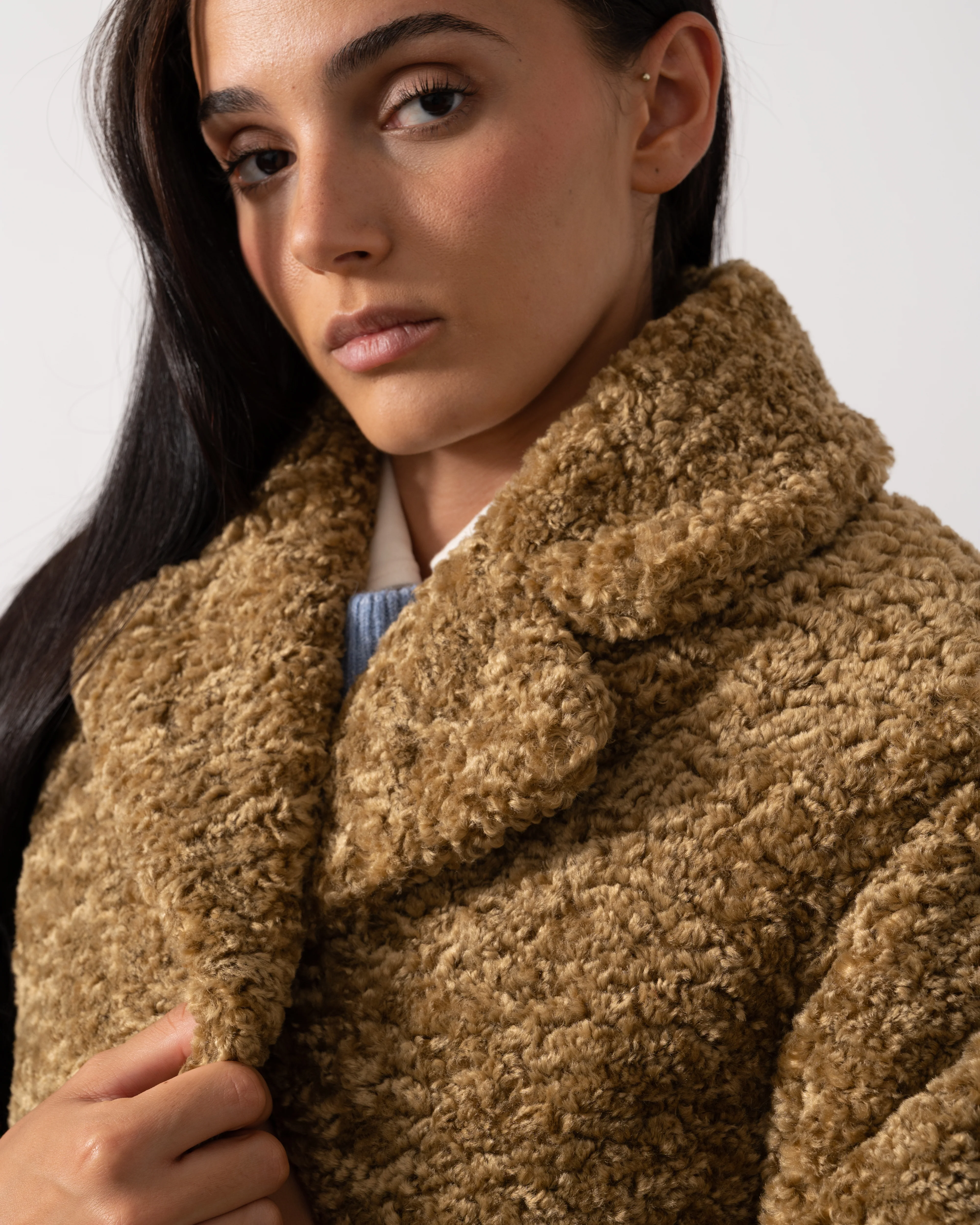 Samsoe & Samsoe Natja Womens Faux Fur Teddy Bear Coat - Image 2
