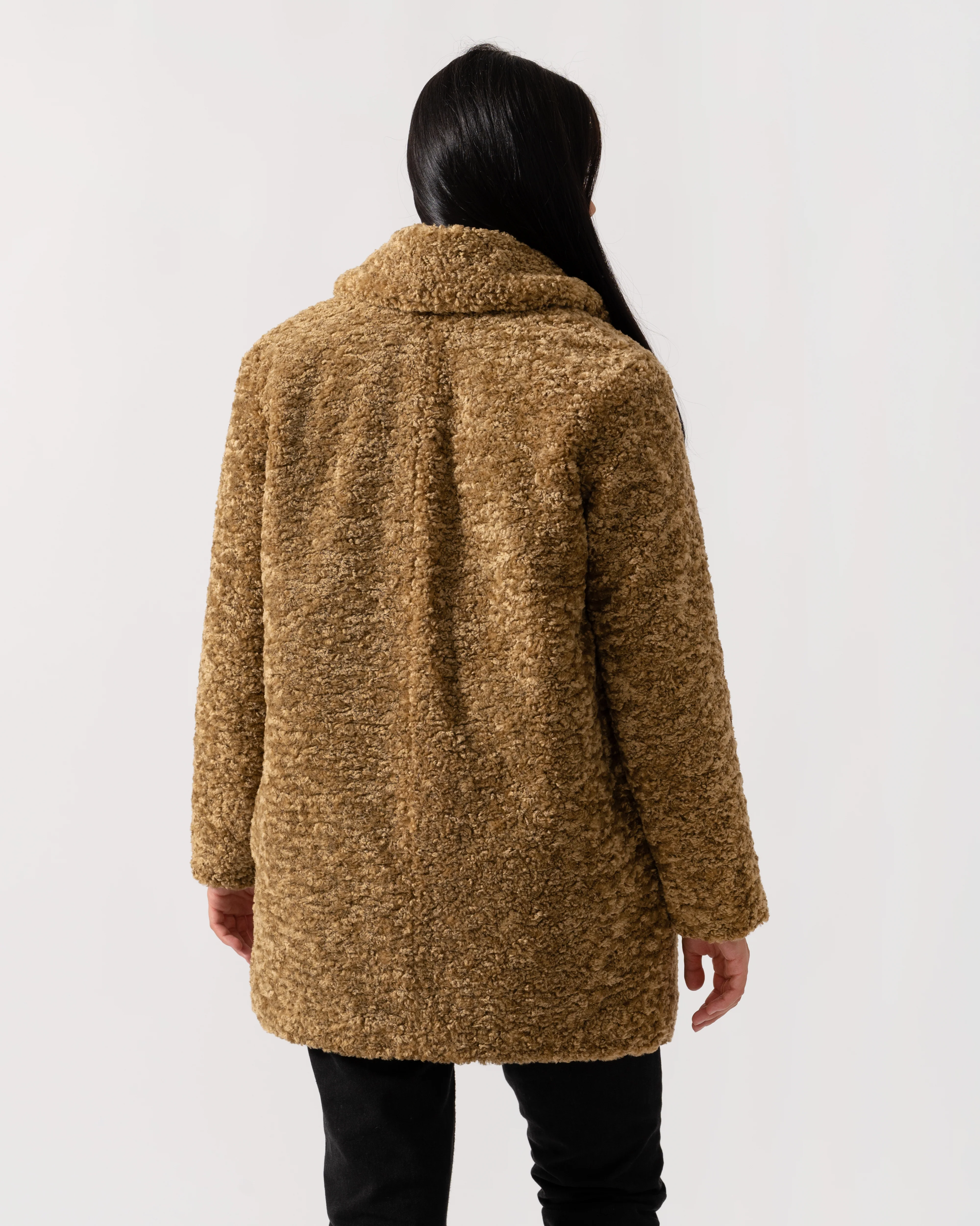 Samsoe & Samsoe Natja Womens Faux Fur Teddy Bear Coat - Image 5