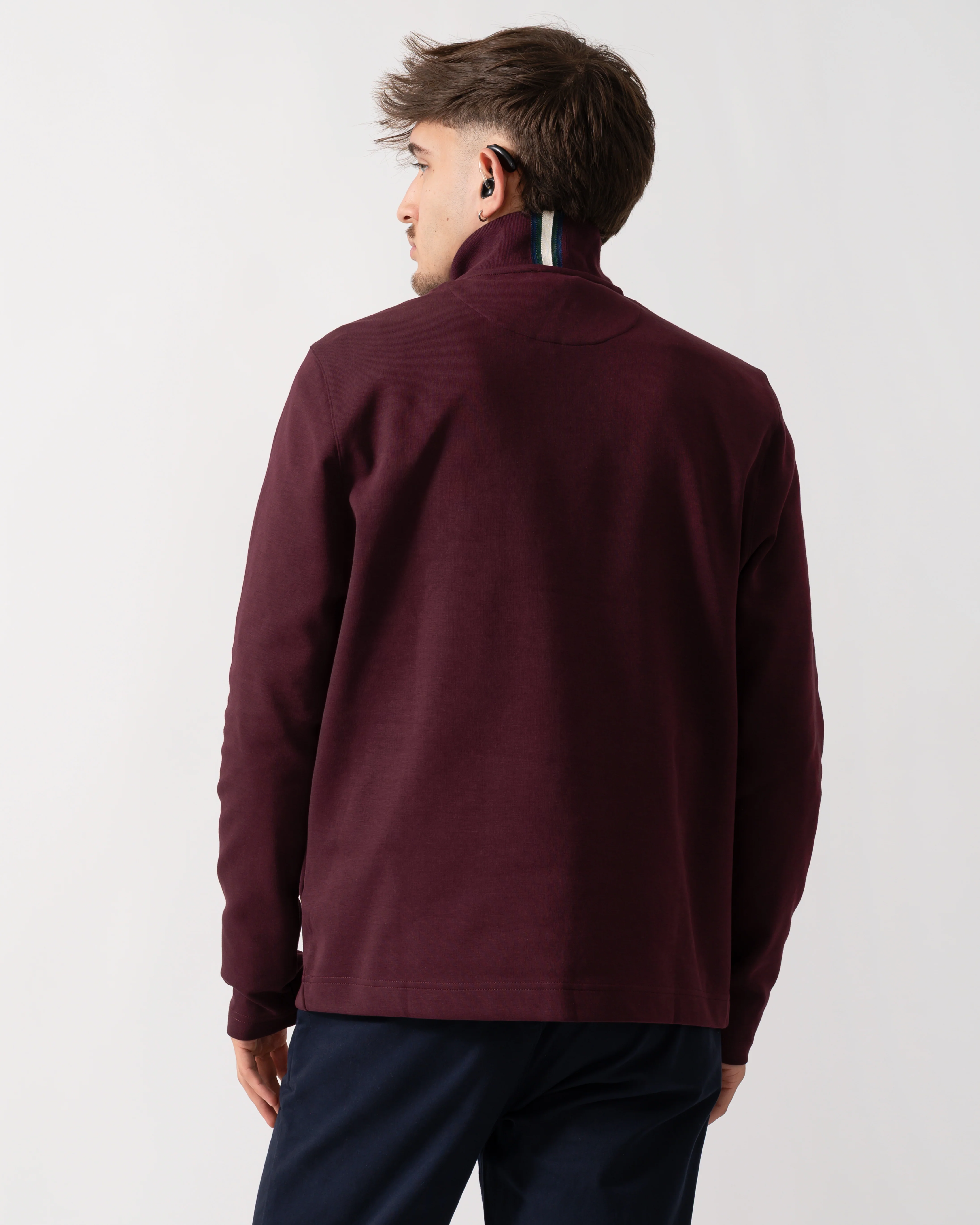 Ted Baker Actos Mens 1/4 Zip Sweatshirt - Maroon - Image 5