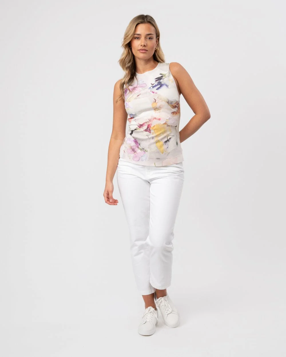 Ted Baker Aimley Womens Stitch Detail Printed Racer Top - Image 3