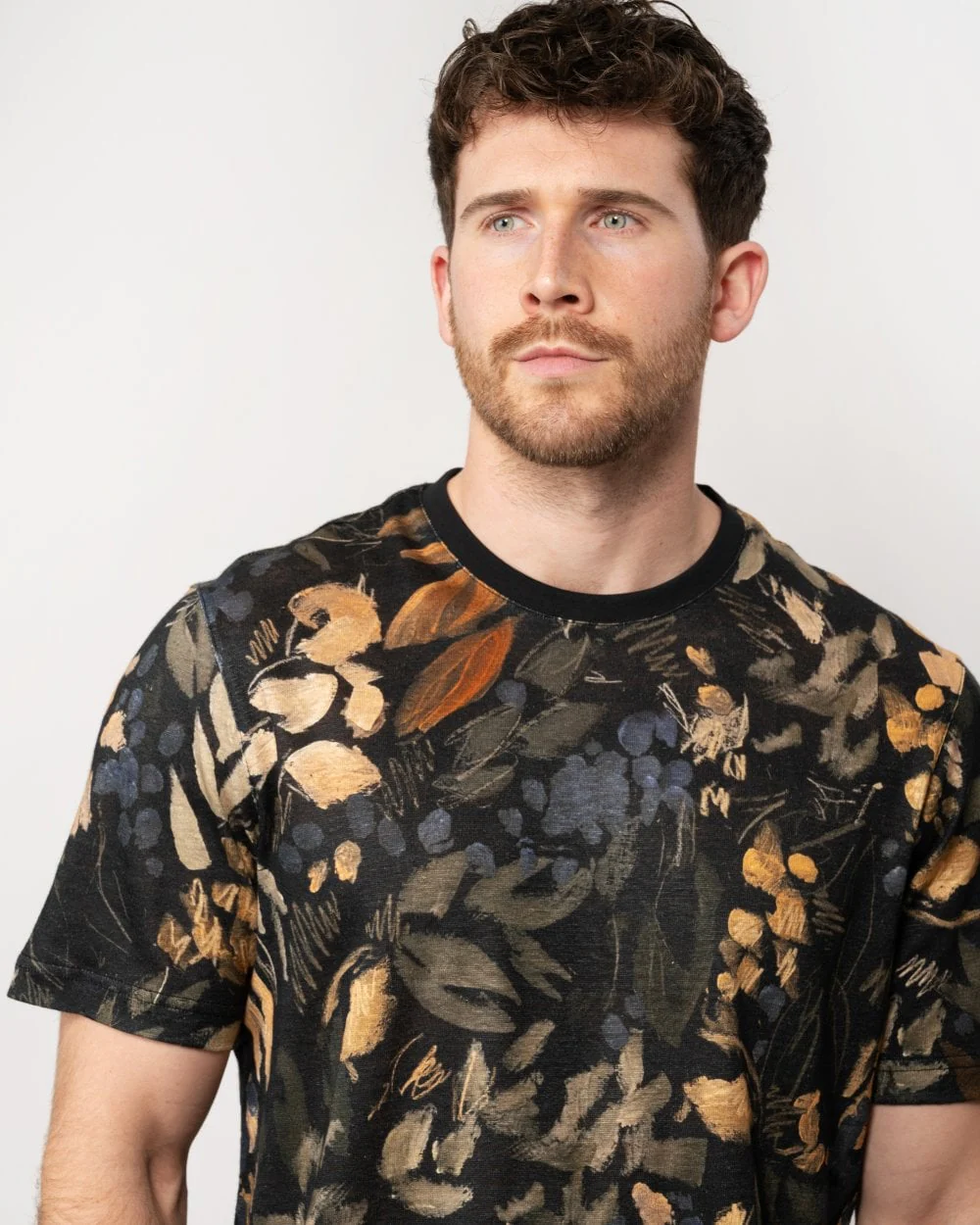 Ted Baker Allpine Mens Short Sleeve Printed Linen T-Shirt - Image 2