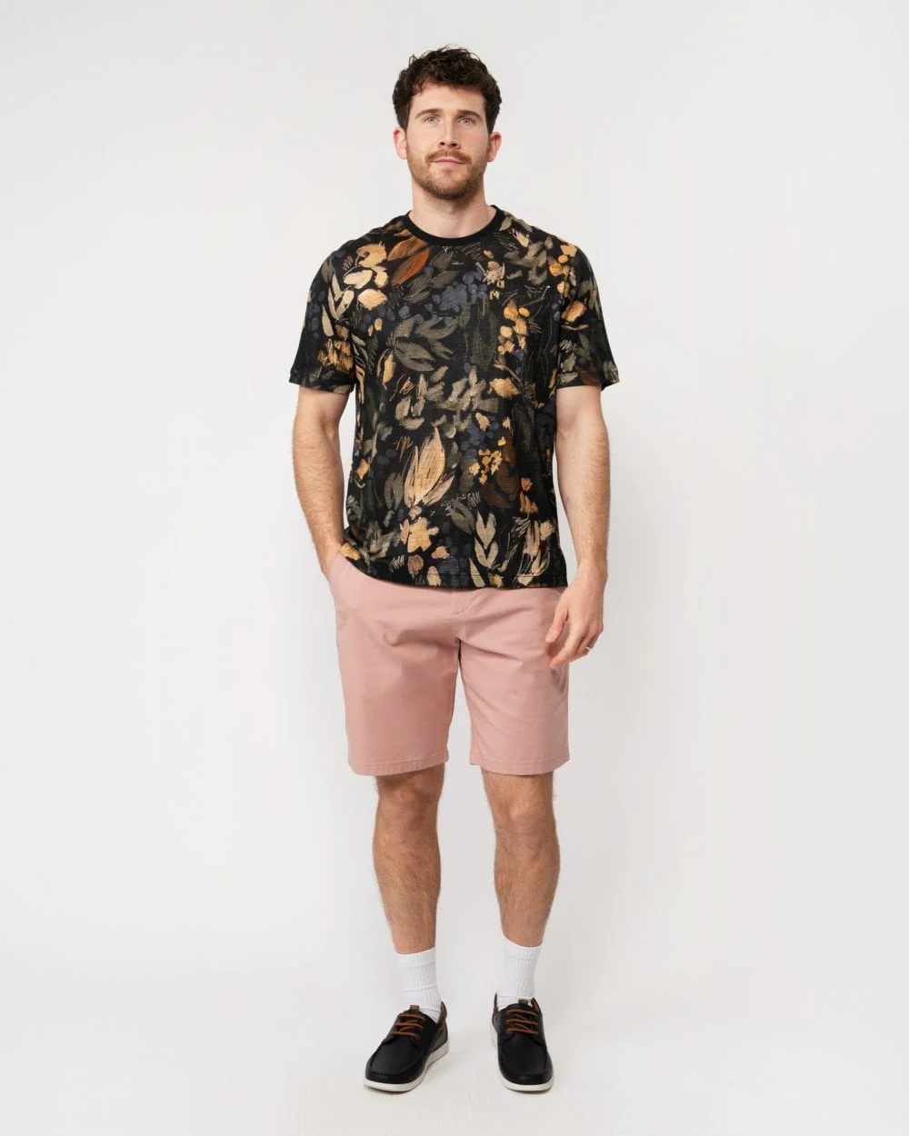 Ted Baker Allpine Mens Short Sleeve Printed Linen T-Shirt - Image 3