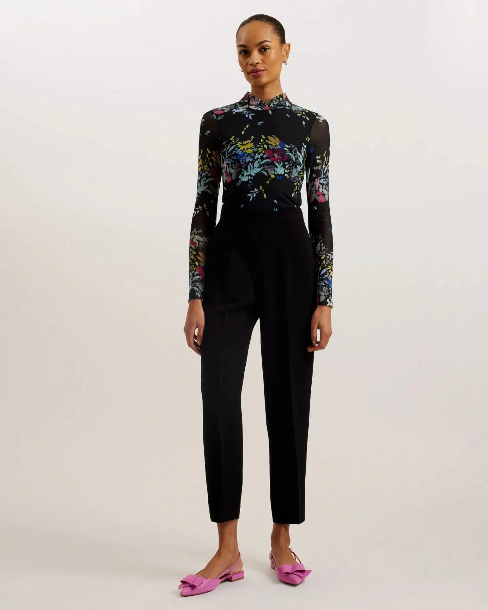 Ted Baker Amandha Womens Printed Mesh Long Sleeve Top - Image 2
