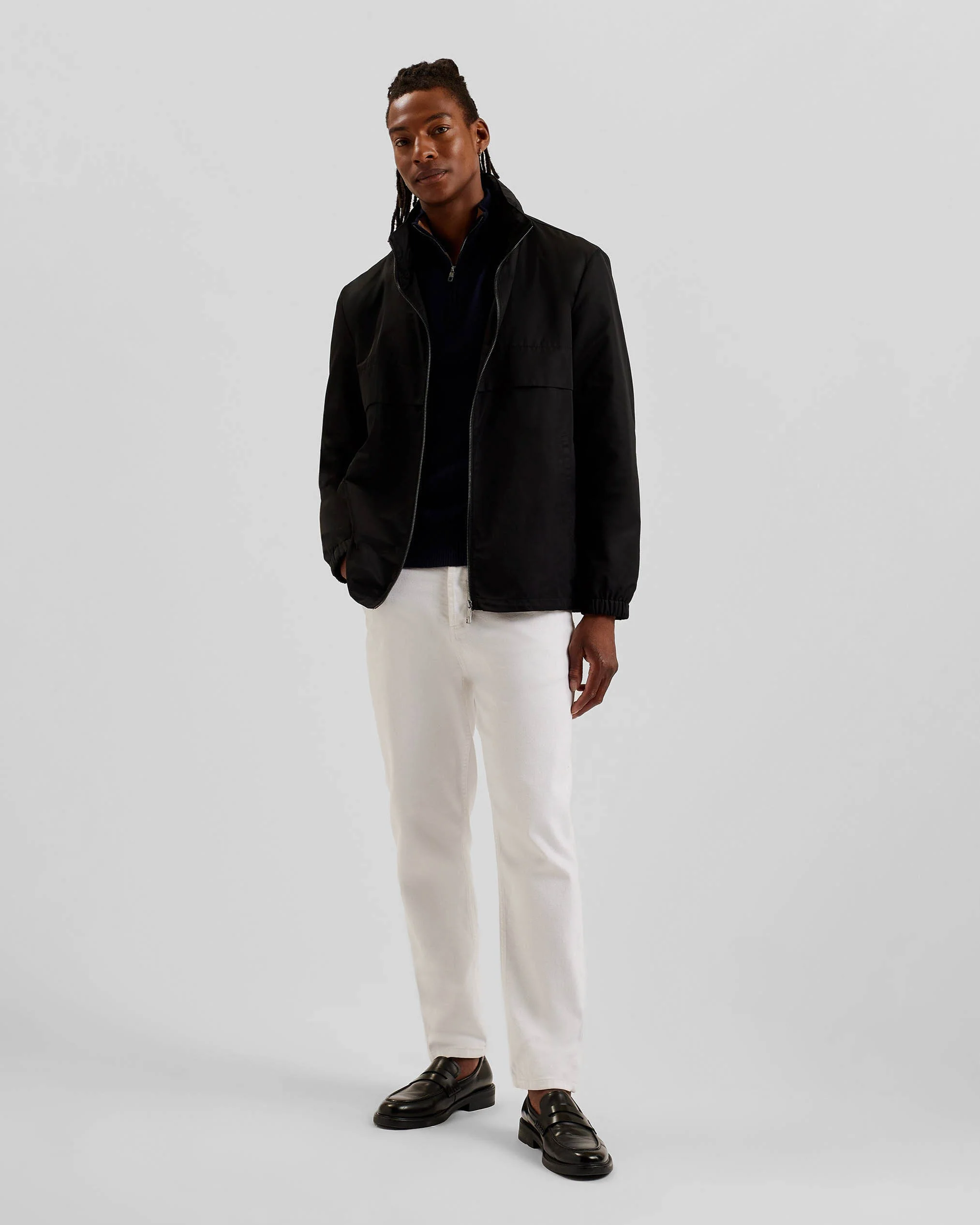 Ted Baker Basham Mens Nylon Sateen Hooded Jacket - Black - Image 2