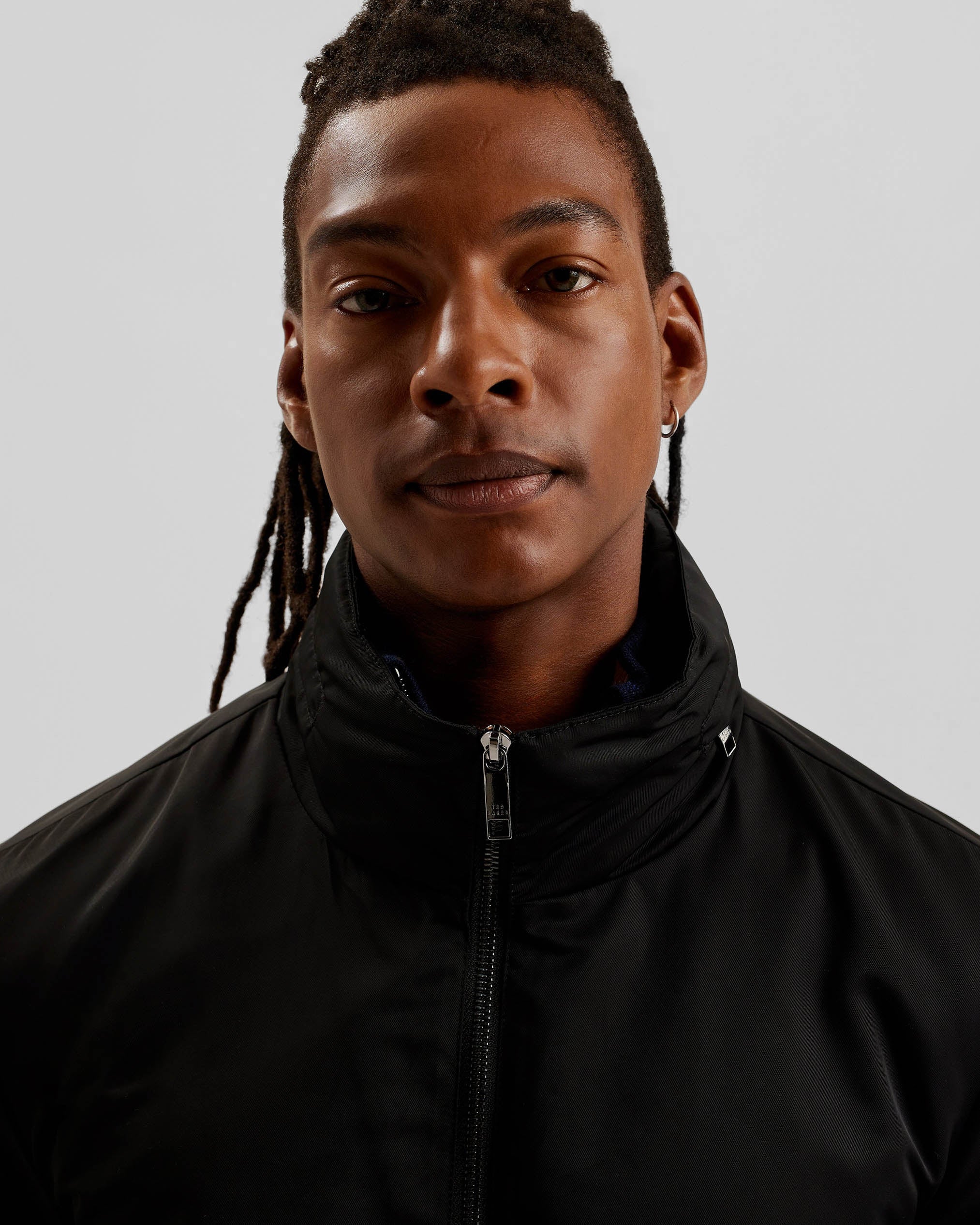 Ted Baker Basham Mens Nylon Sateen Hooded Jacket - Black - Image 4