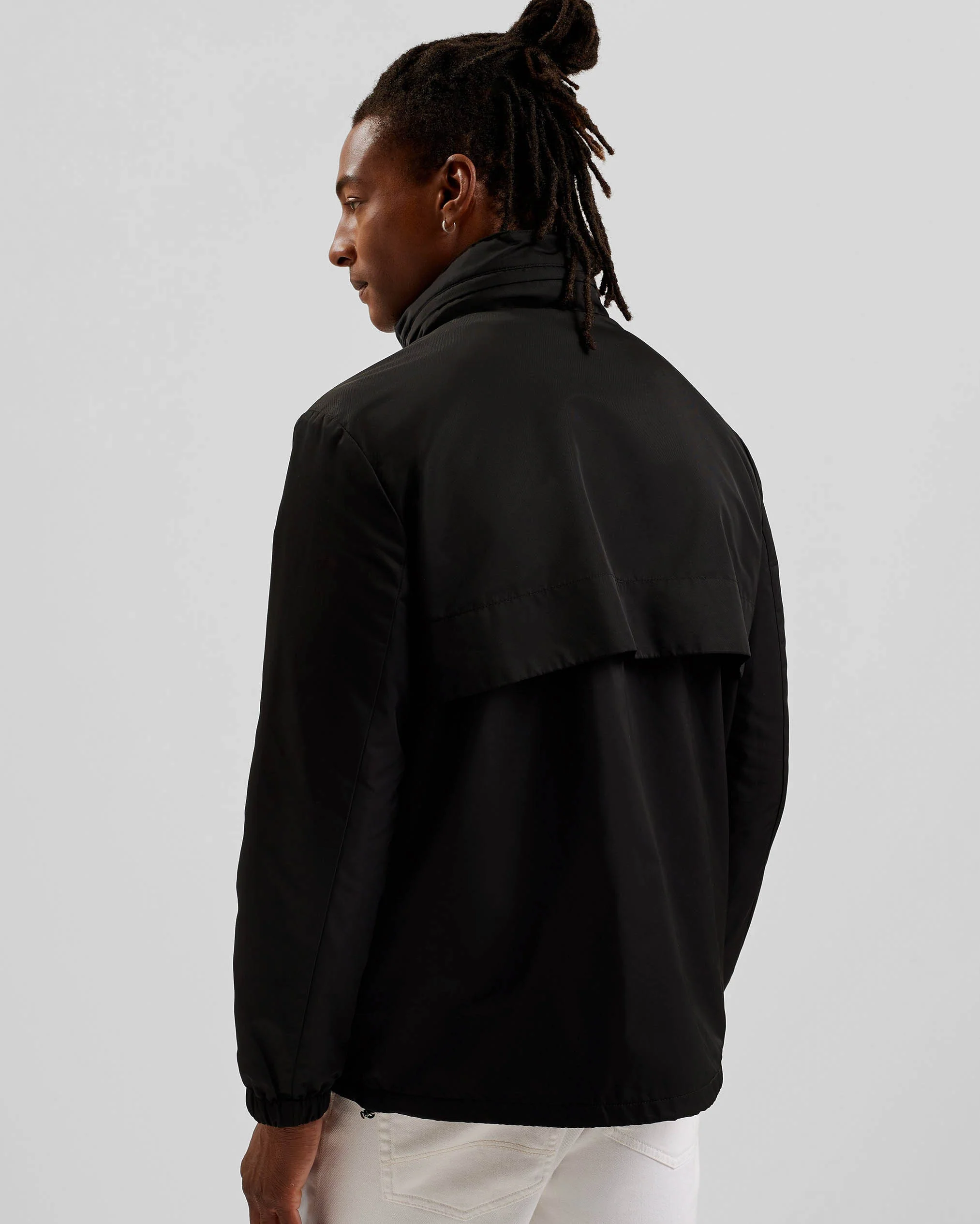 Ted Baker Basham Mens Nylon Sateen Hooded Jacket - Black - Image 5