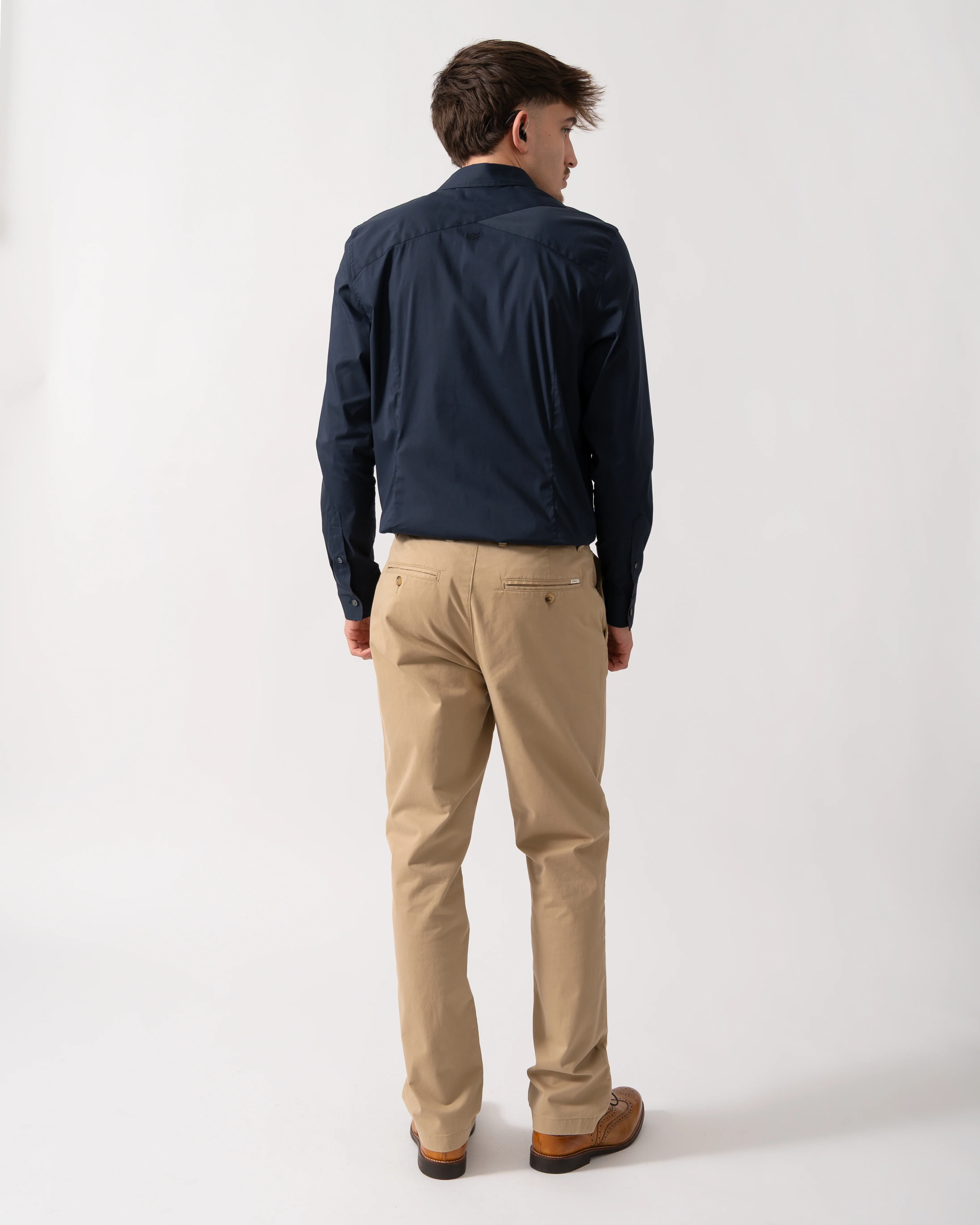 Ted Baker Baxters Mens Long Sleeve Slim Stretch Shirt - Navy - Image 5