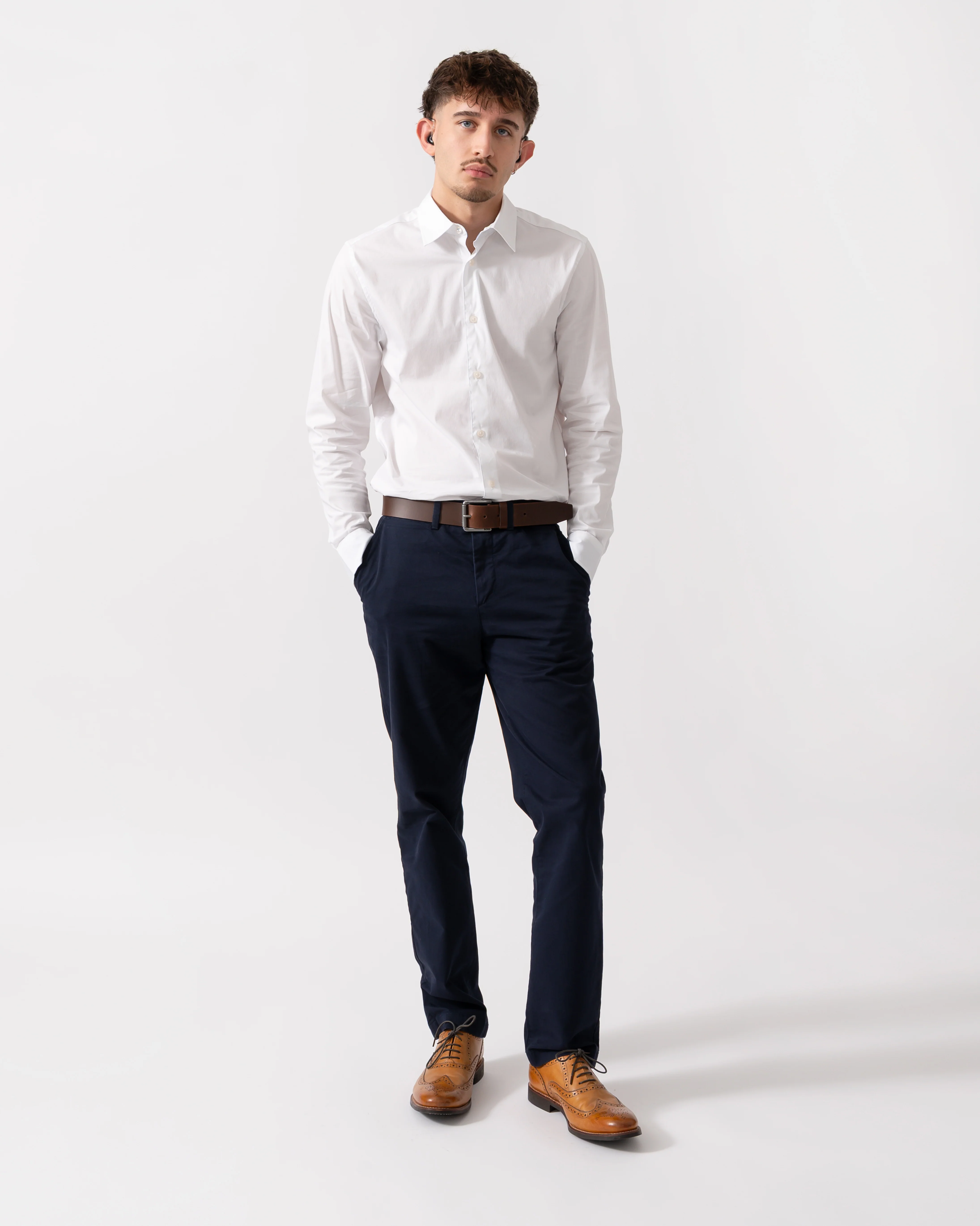 Ted Baker Baxters Mens Long Sleeve Slim Stretch Shirt - White - Image 2