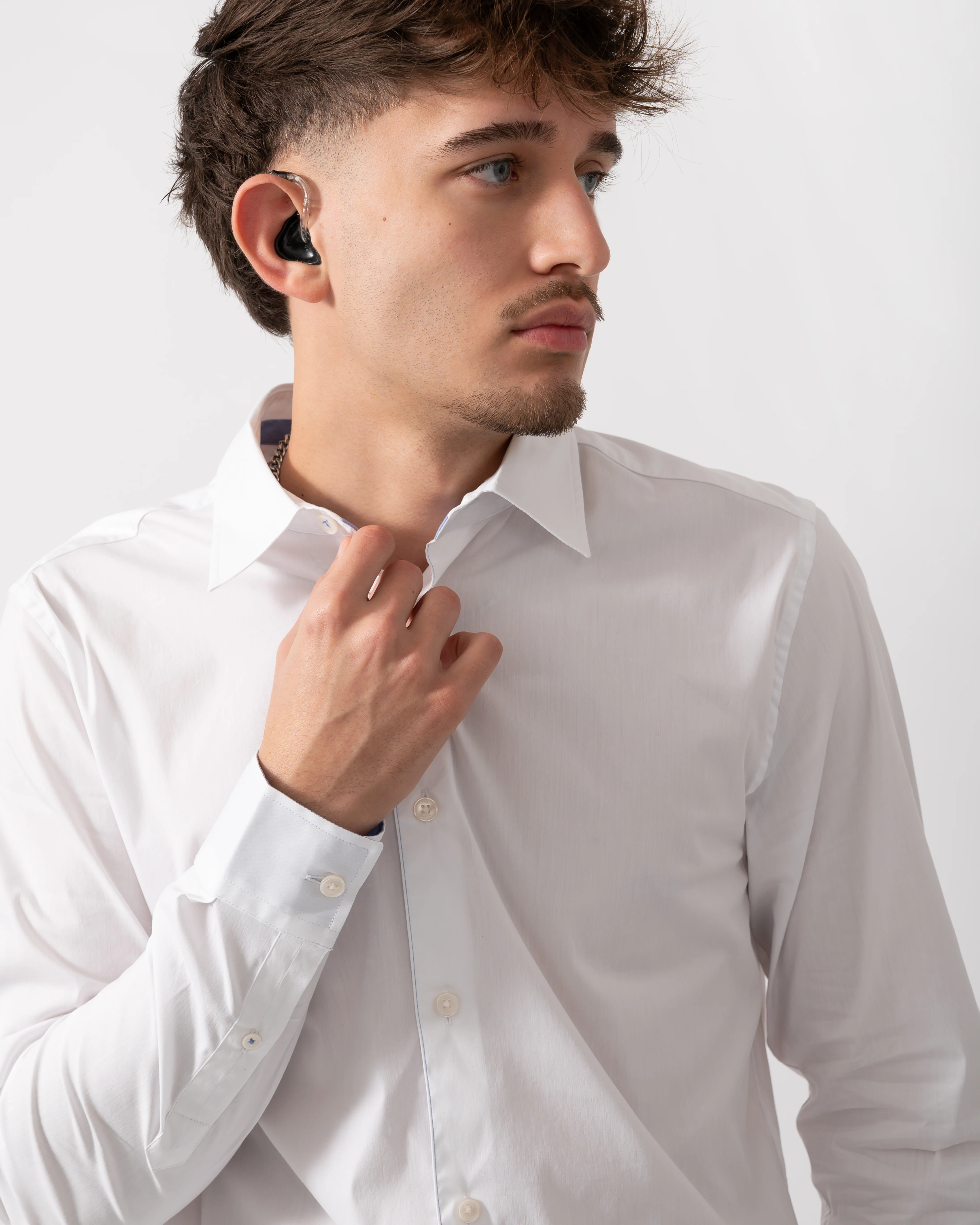 Ted Baker Baxters Mens Long Sleeve Slim Stretch Shirt - White - Image 3