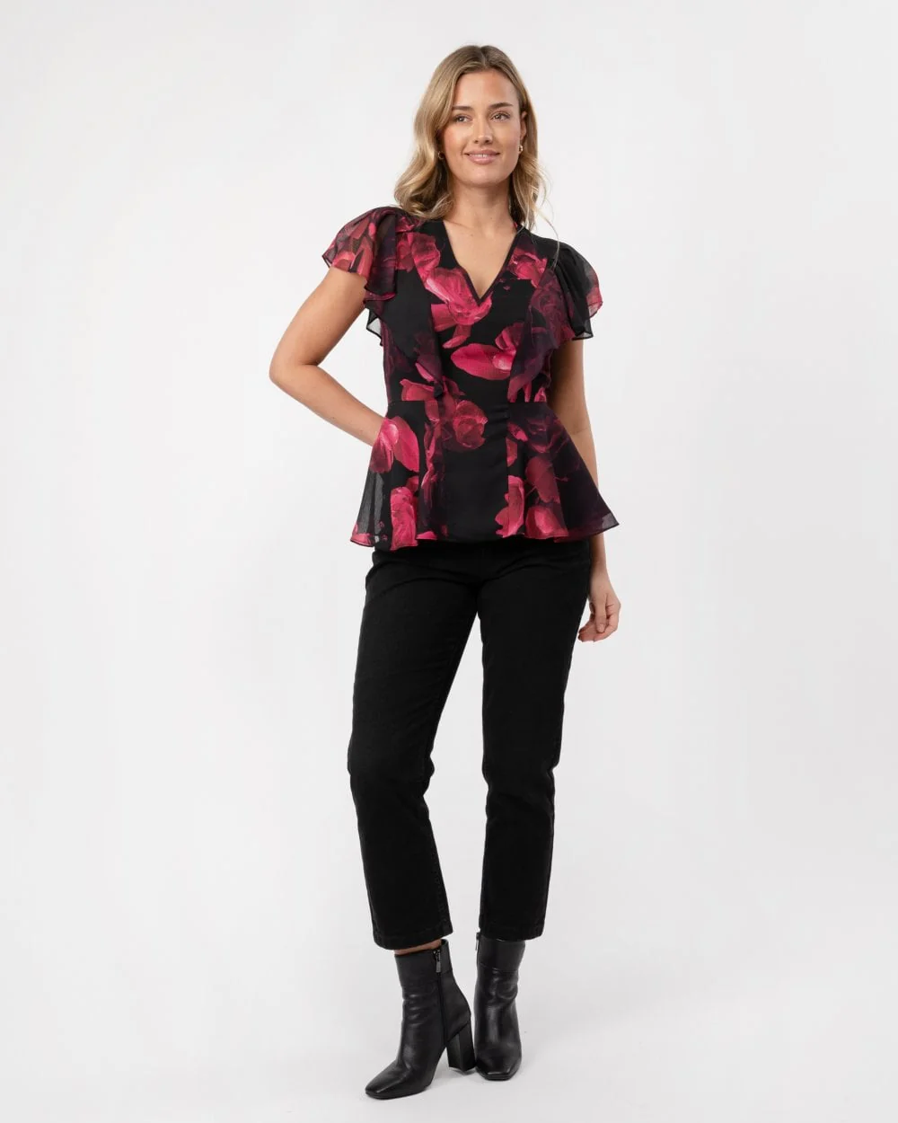 Ted Baker Belamay Womens Angel Sleeve Peplum Top - Image 3