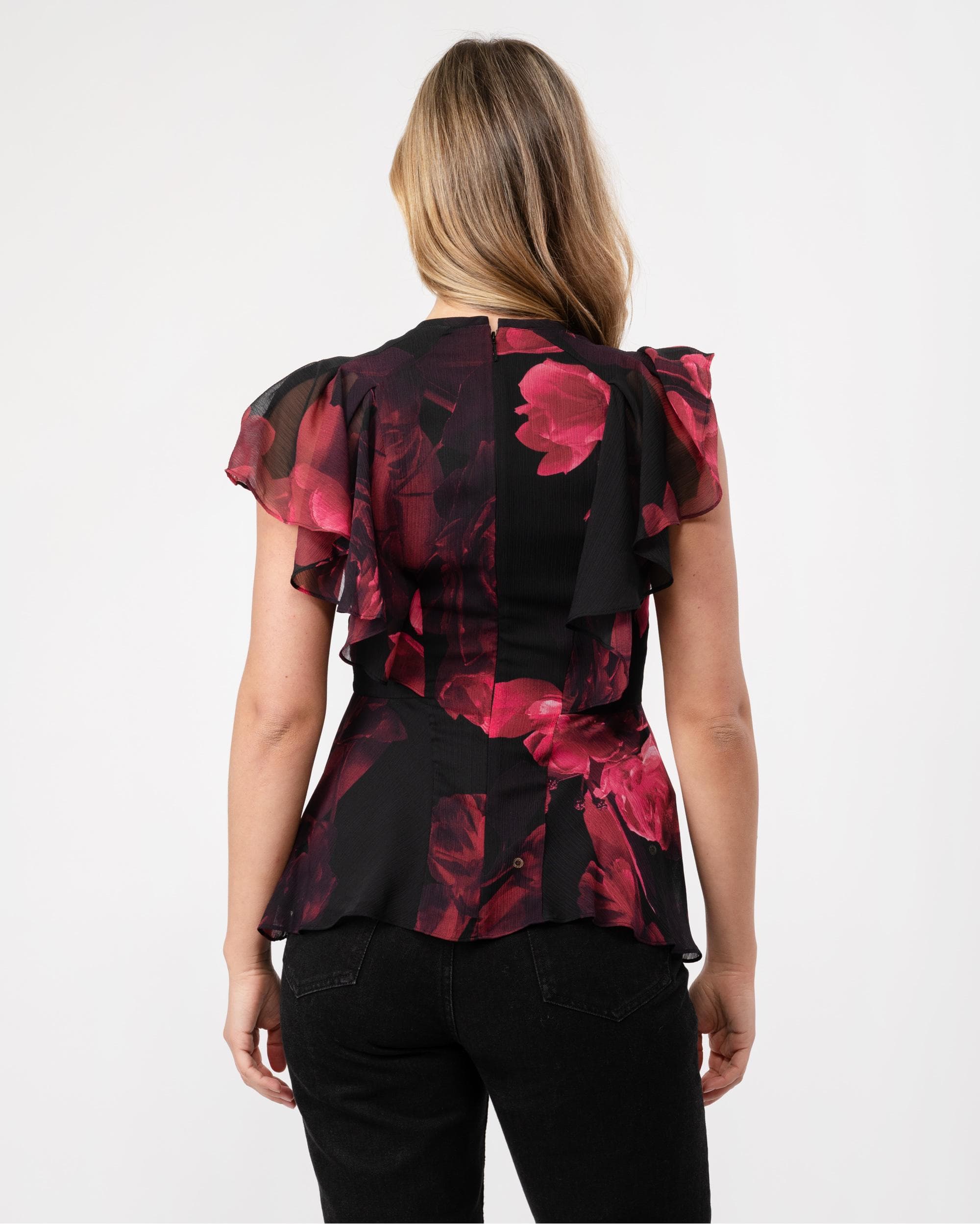 Ted Baker Belamay Womens Angel Sleeve Peplum Top - Image 4