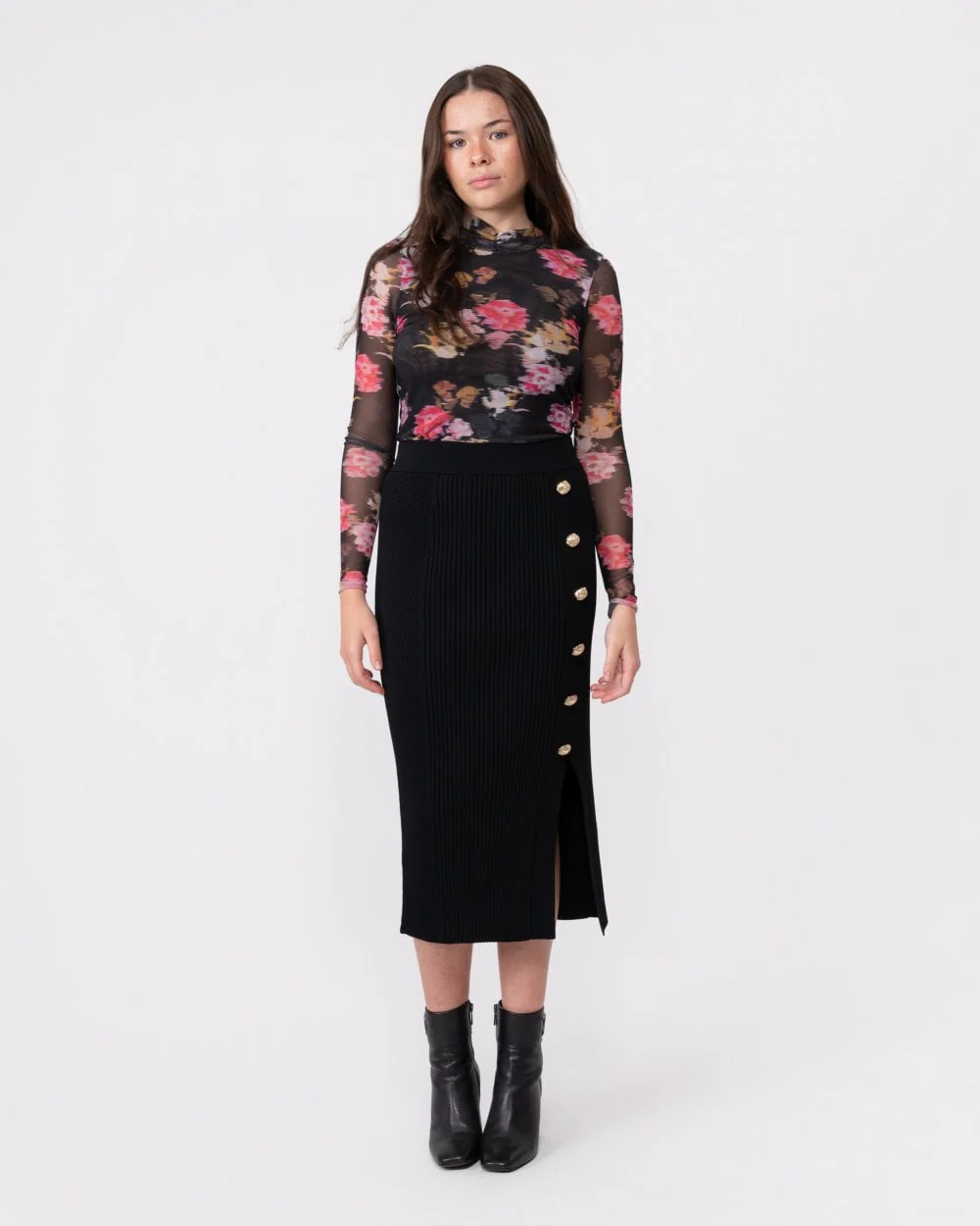 Ted Baker Betylou Womens Rib Detail Biker Knit Skirt - Image 3