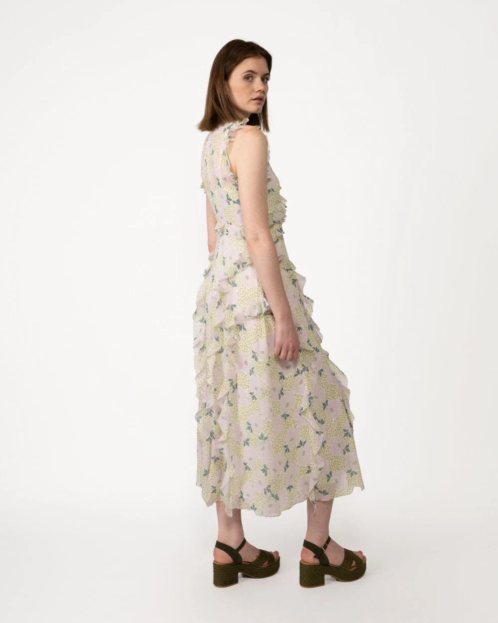 Ted Baker Calinia Womens Sleeveless Waterfall Midi Dress - Image 3