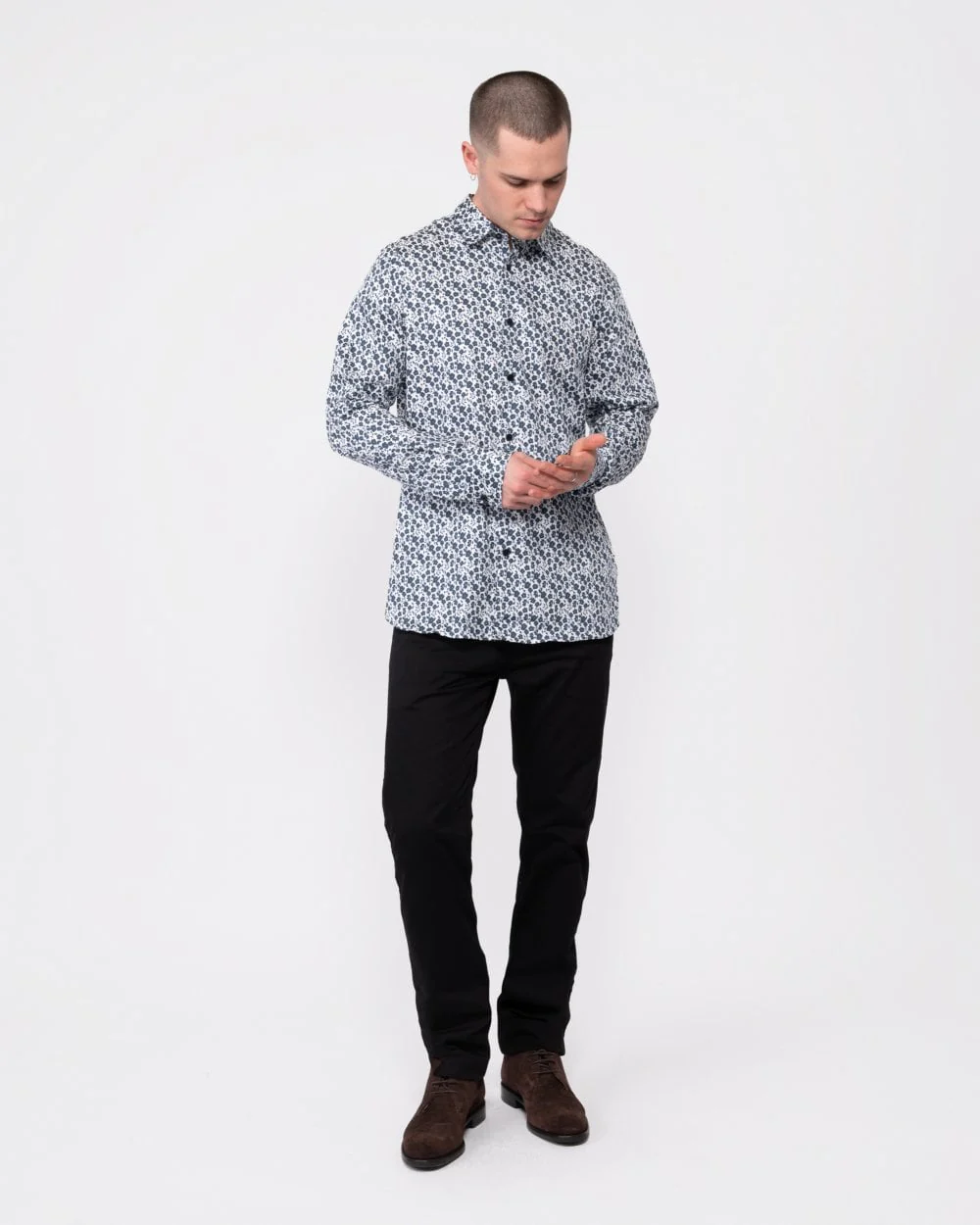 Ted Baker Capua Mens Long Sleeve Small Floral Shirt - Image 3