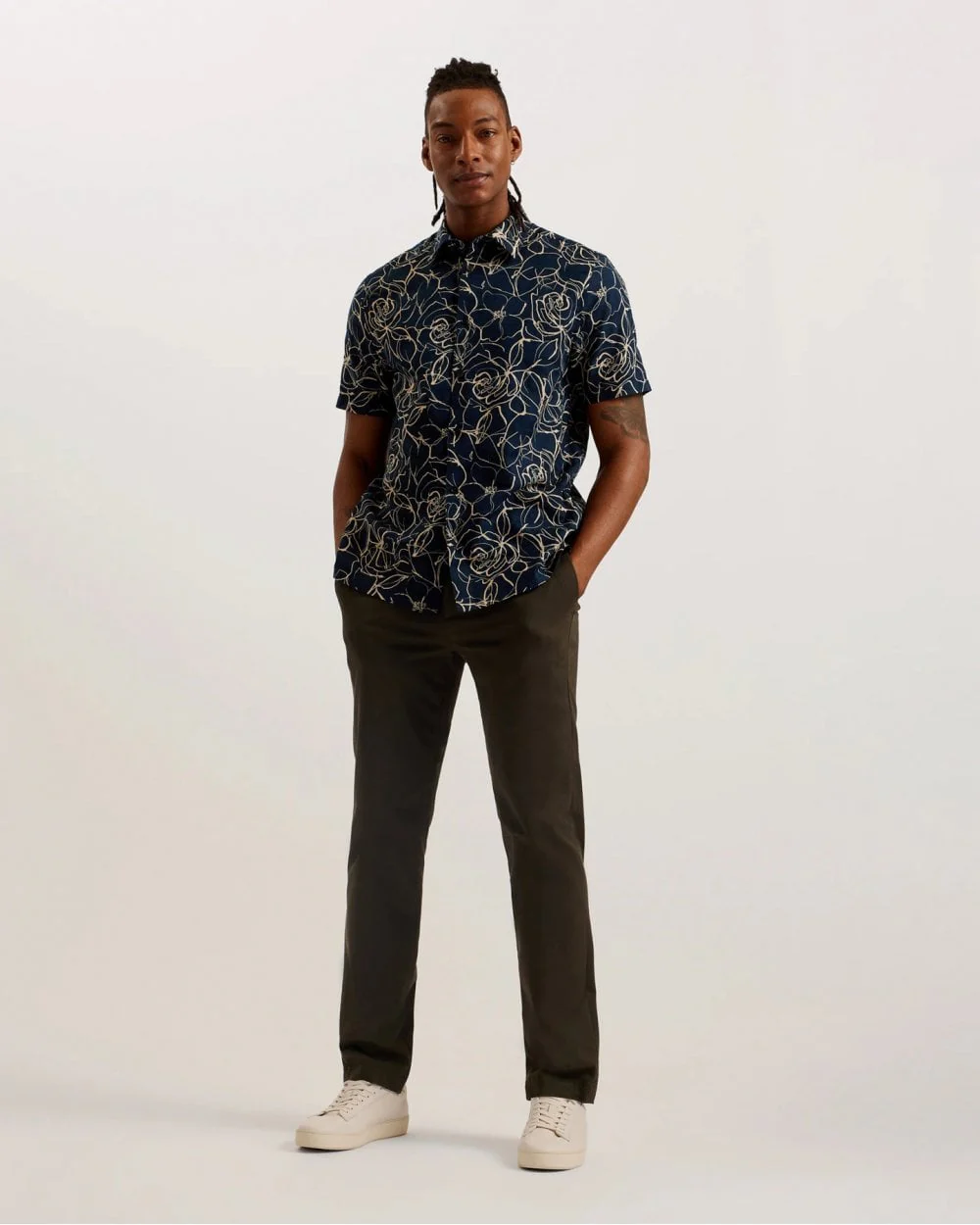 Ted Baker Cavu Mens Short Sleeve Printed Cotton Shirt - Image 2