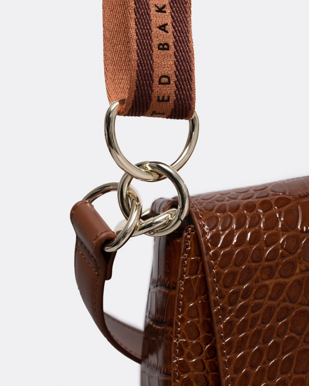 Ted Baker Darsila Womens Branded Webbing Imitation Croc Satchel - Image 6