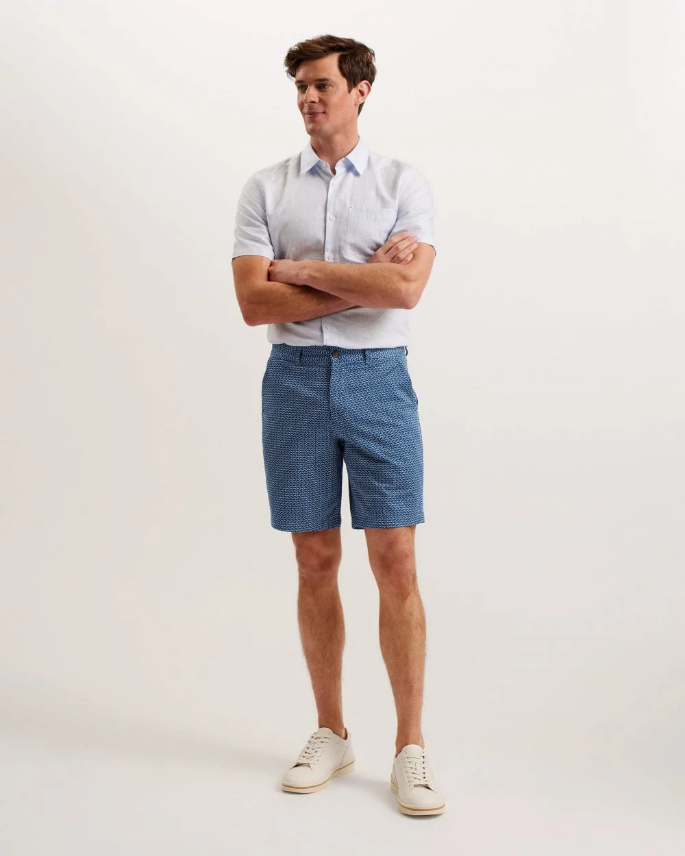 Ted Baker Dulwick Mens Geometric Print Chino Shorts - Image 3