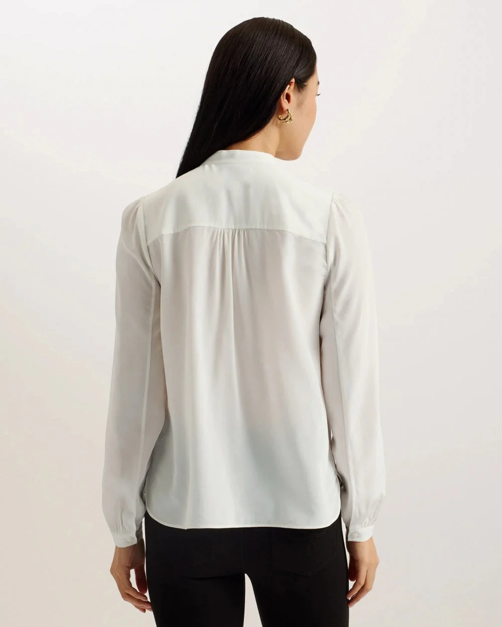 Ted Baker Hazelll Womens Stand Collar Shirt With Neck Tie Detail - Image 5