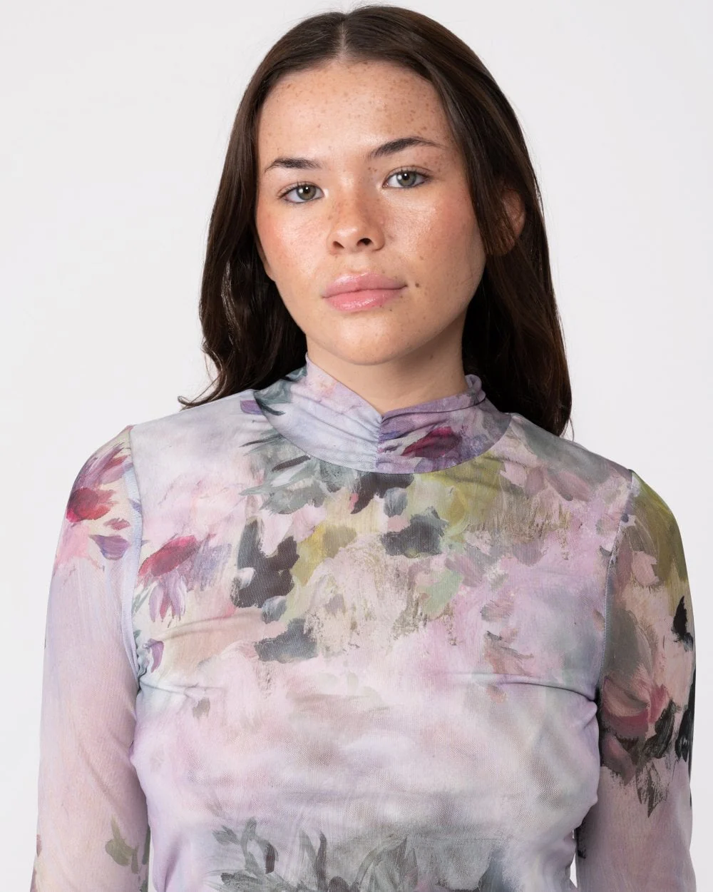 Ted Baker Jasmeee Womens High Neck Printed Mesh Top - Image 2